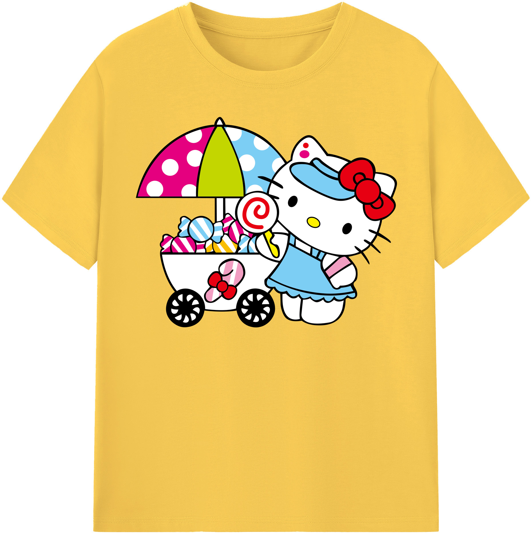 （画像用） Hello Kitty ハローキティ 綿100％半袖Tシャツ（フロントプリント）