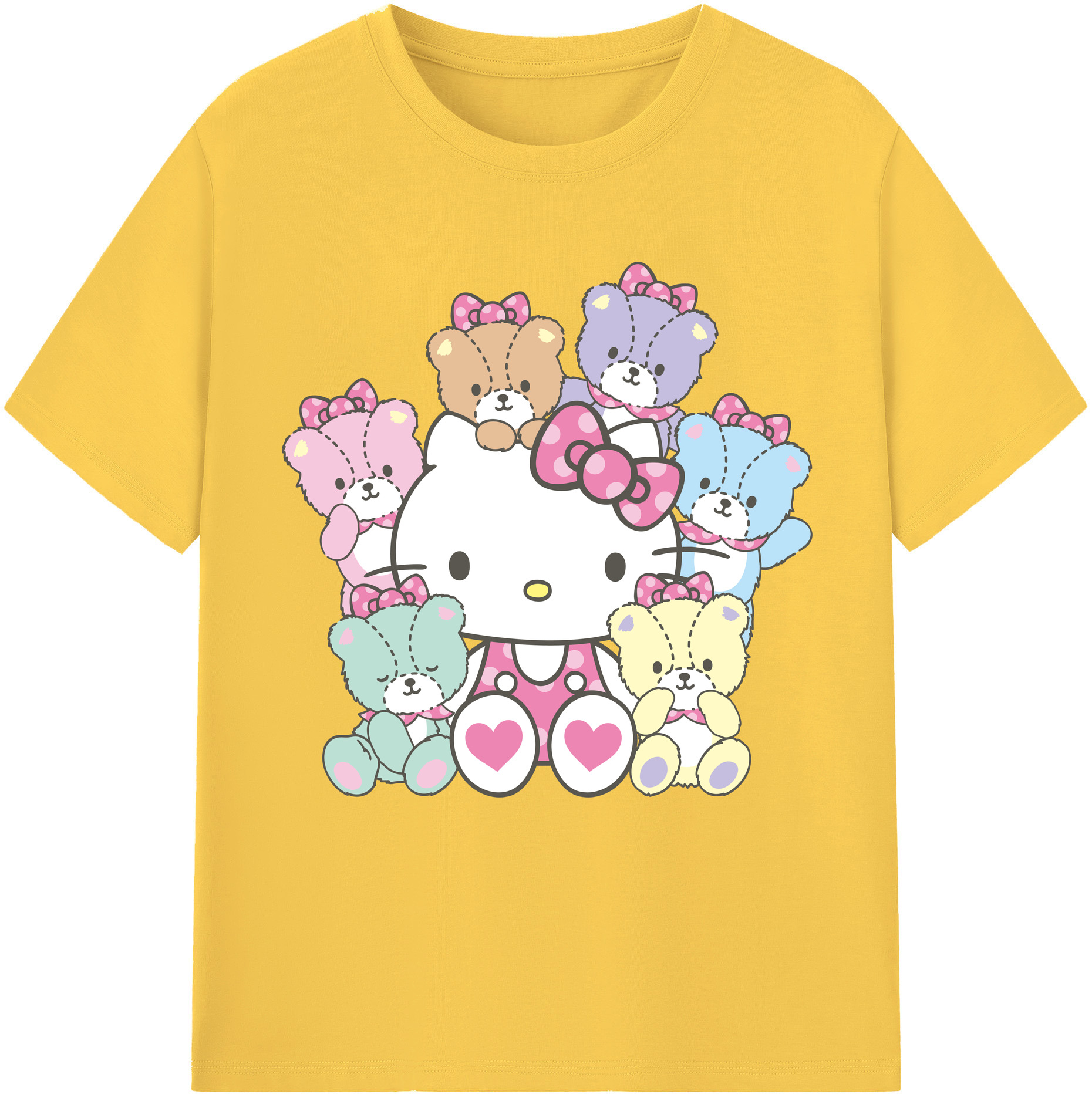 （画像用） Hello Kitty ハローキティ 綿100％半袖Tシャツ（フロントプリント）