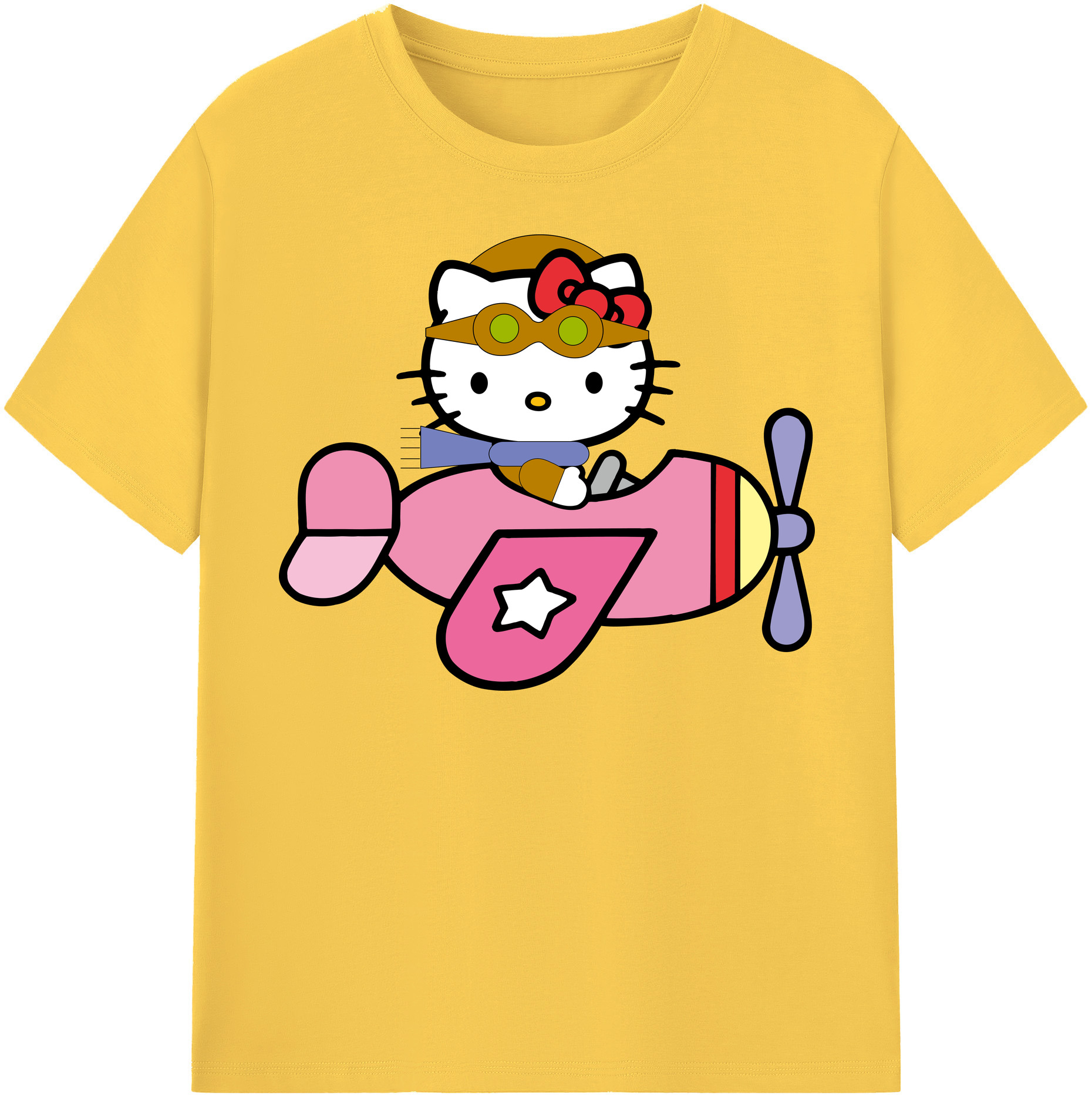 （画像用） Hello Kitty ハローキティ 綿100％半袖Tシャツ（フロントプリント）