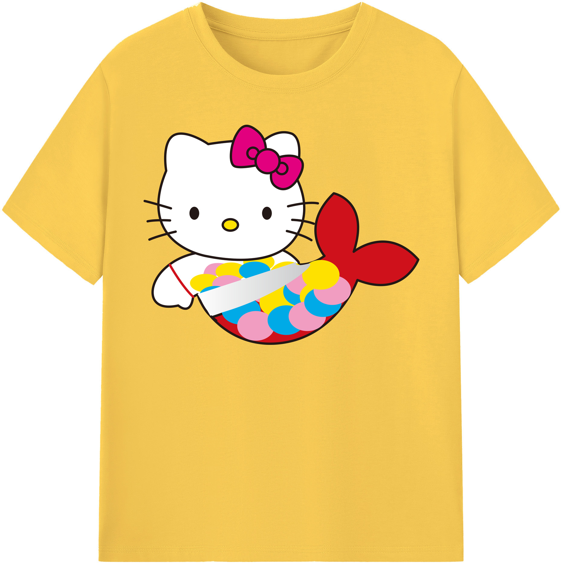 （画像用） Hello Kitty ハローキティ 綿100％半袖Tシャツ（フロントプリント）