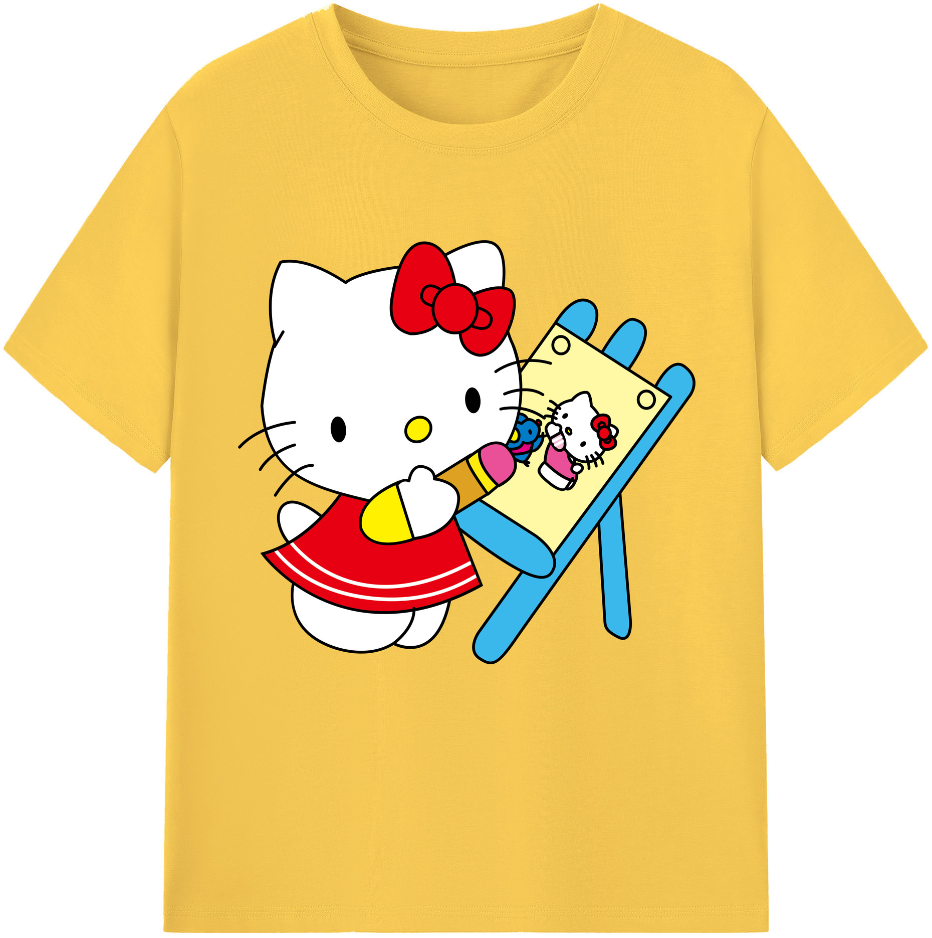 （画像用） Hello Kitty ハローキティ 綿100％半袖Tシャツ（フロントプリント）