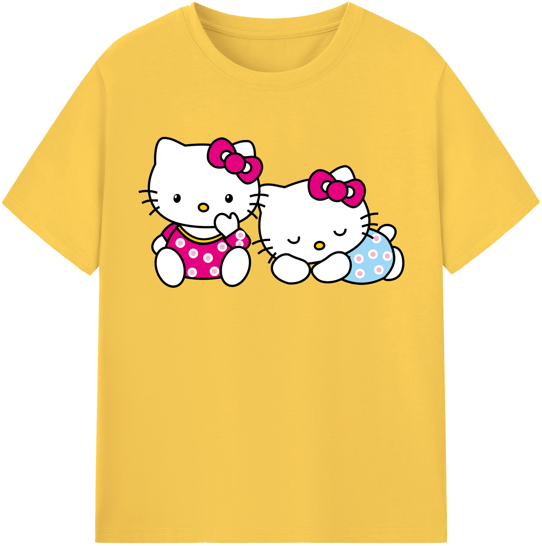 （画像用） Hello Kitty ハローキティ 綿100％半袖Tシャツ（フロントプリント）