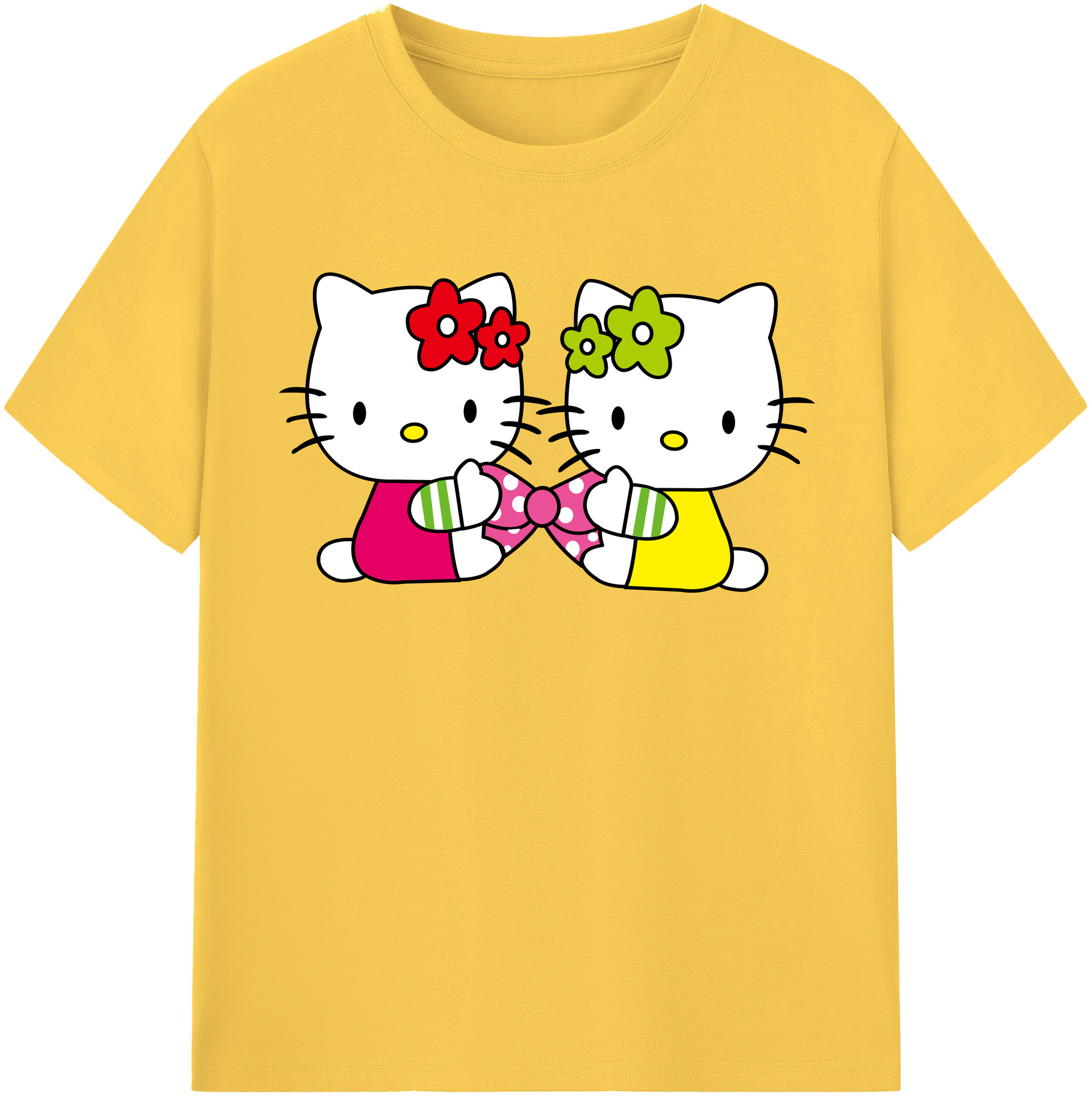 （画像用） Hello Kitty ハローキティ 綿100％半袖Tシャツ（フロントプリント）