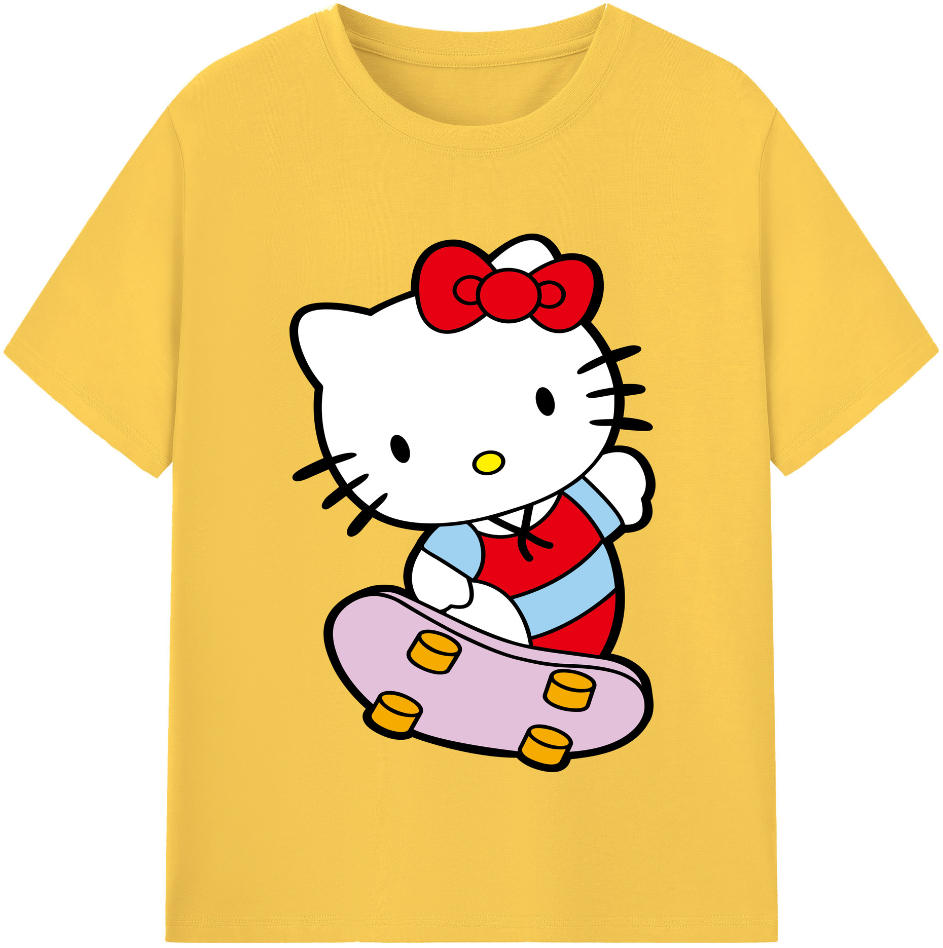 （画像用） Hello Kitty ハローキティ 綿100％半袖Tシャツ（フロントプリント）