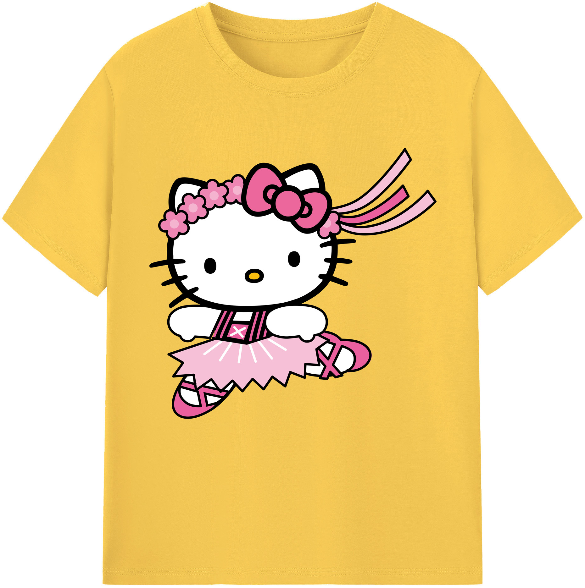 （画像用） Hello Kitty ハローキティ 綿100％半袖Tシャツ（フロントプリント）
