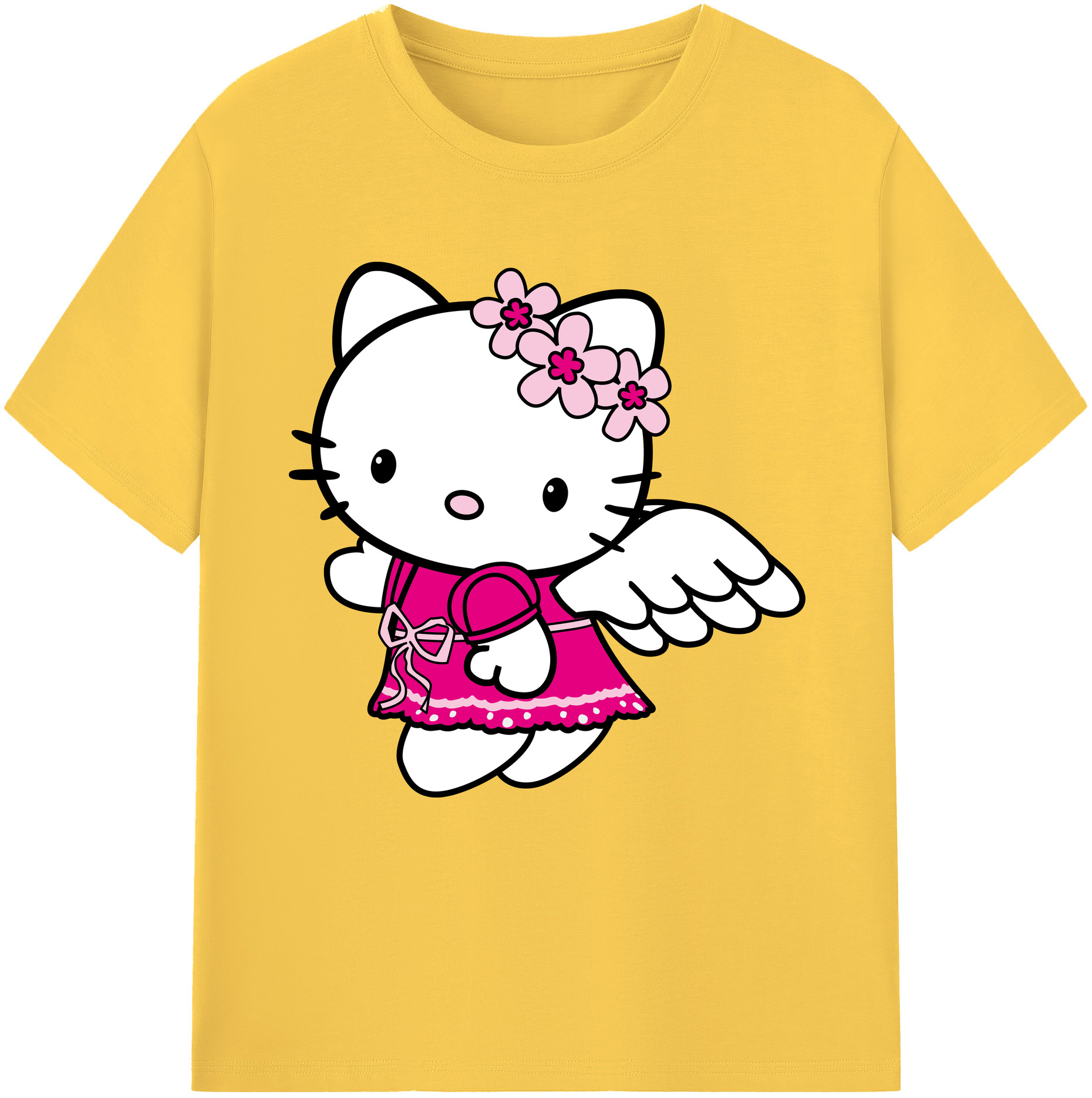 （画像用） Hello Kitty ハローキティ 綿100％半袖Tシャツ（フロントプリント）