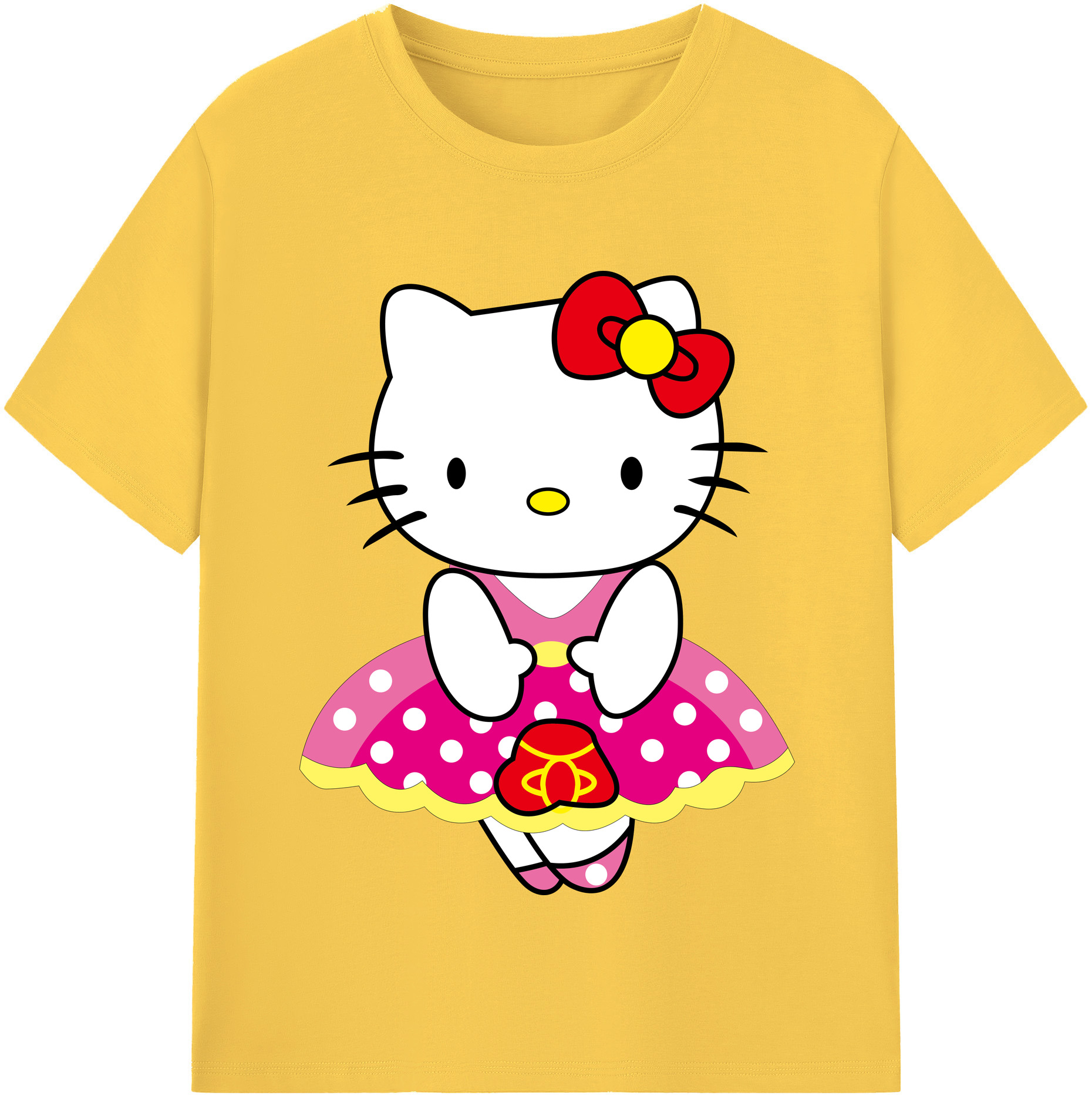 （画像用） Hello Kitty ハローキティ 綿100％半袖Tシャツ（フロントプリント）