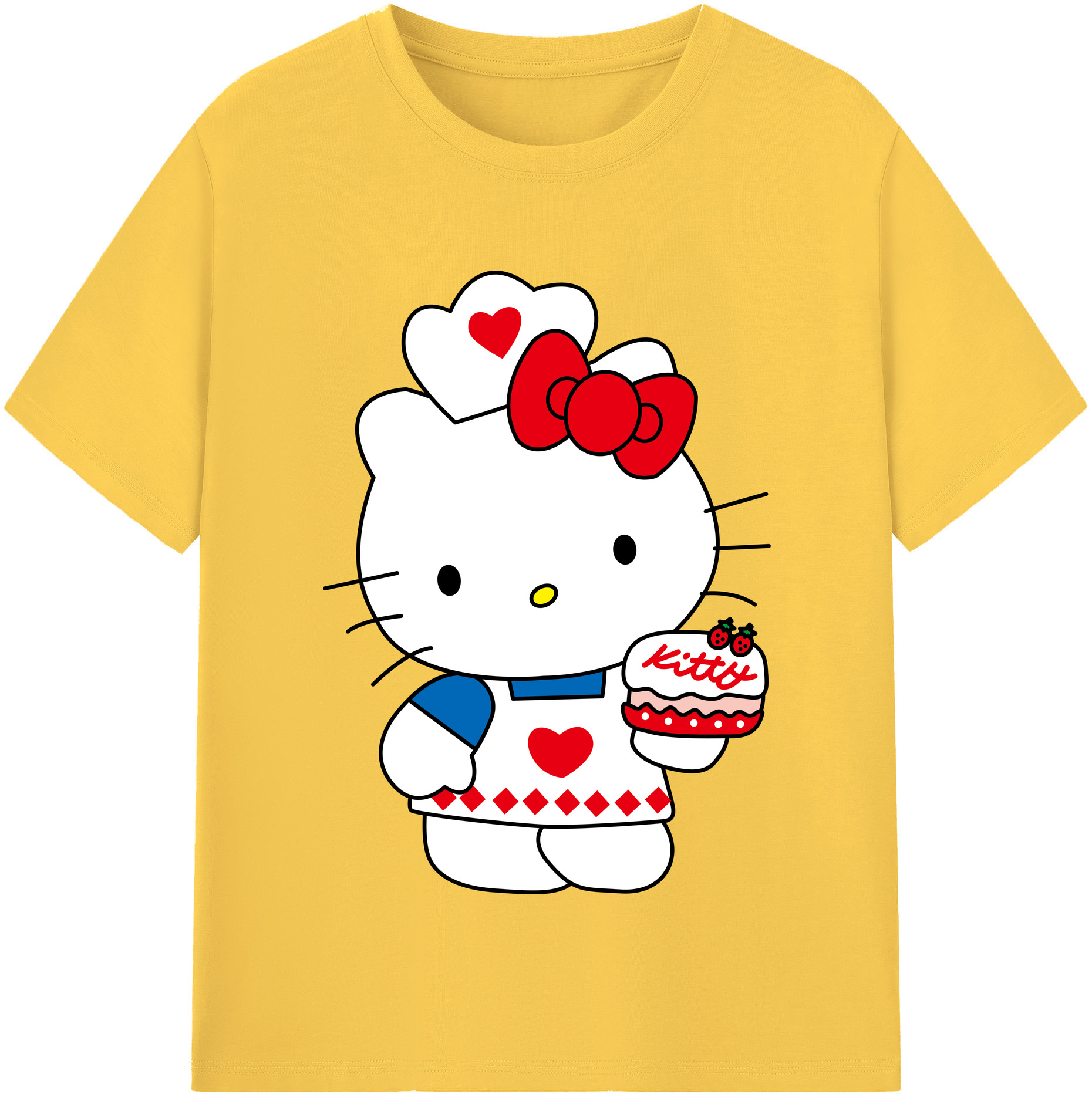 （画像用） Hello Kitty ハローキティ 綿100％半袖Tシャツ（フロントプリント）