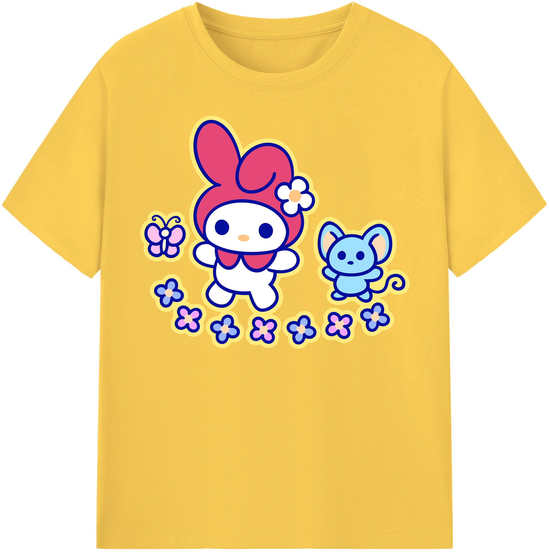 （画像用） Hello Kitty ハローキティ 綿100％半袖Tシャツ（フロントプリント）