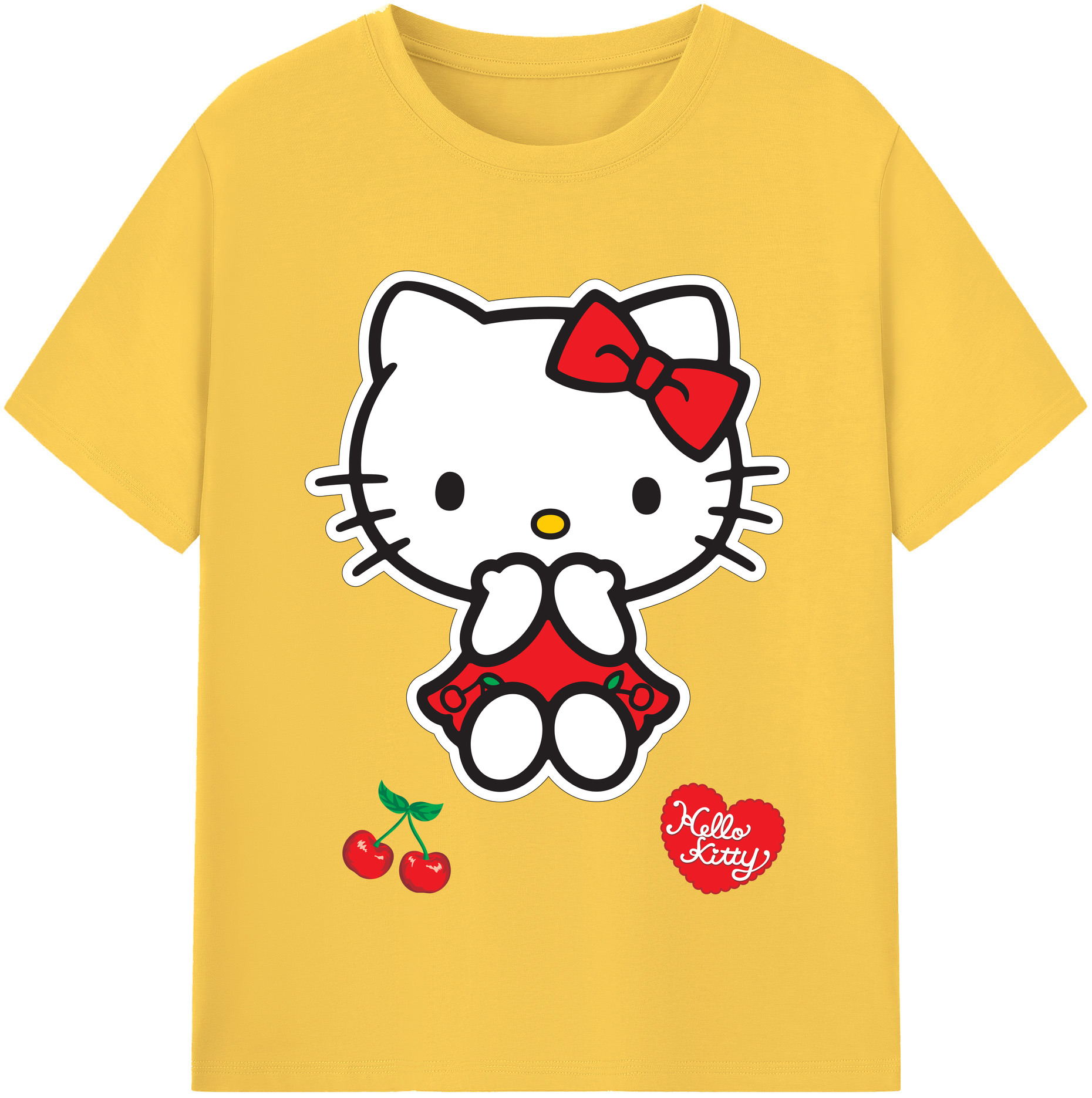 （画像用） Hello Kitty ハローキティ 綿100％半袖Tシャツ（フロントプリント）