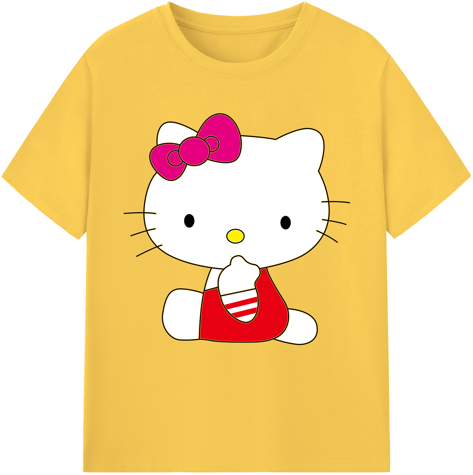 （画像用） Hello Kitty ハローキティ 綿100％半袖Tシャツ（フロントプリント）