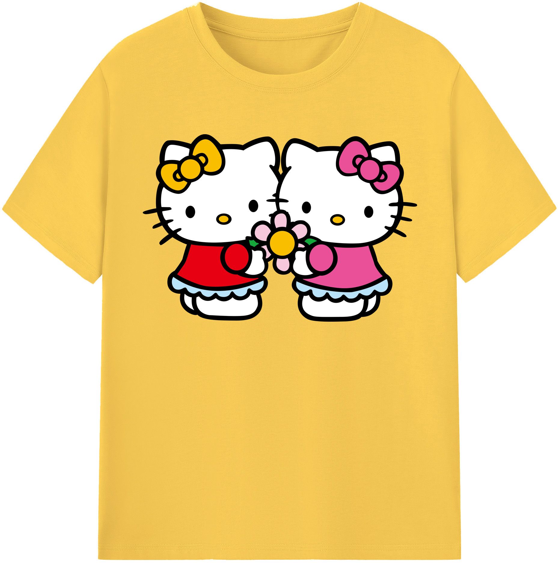 （画像用） Hello Kitty ハローキティ 綿100％半袖Tシャツ（フロントプリント）
