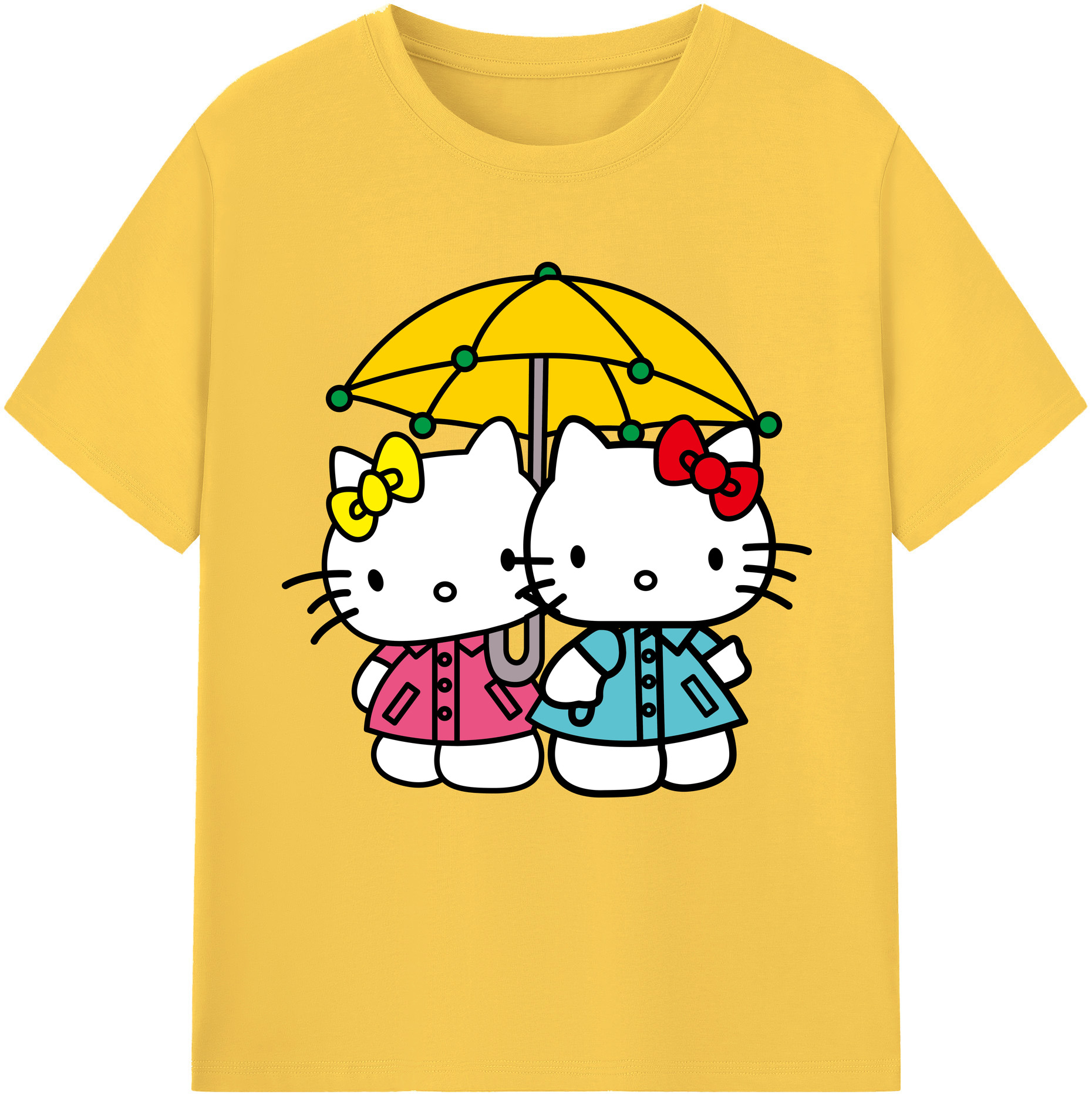 （画像用） Hello Kitty ハローキティ 綿100％半袖Tシャツ（フロントプリント）