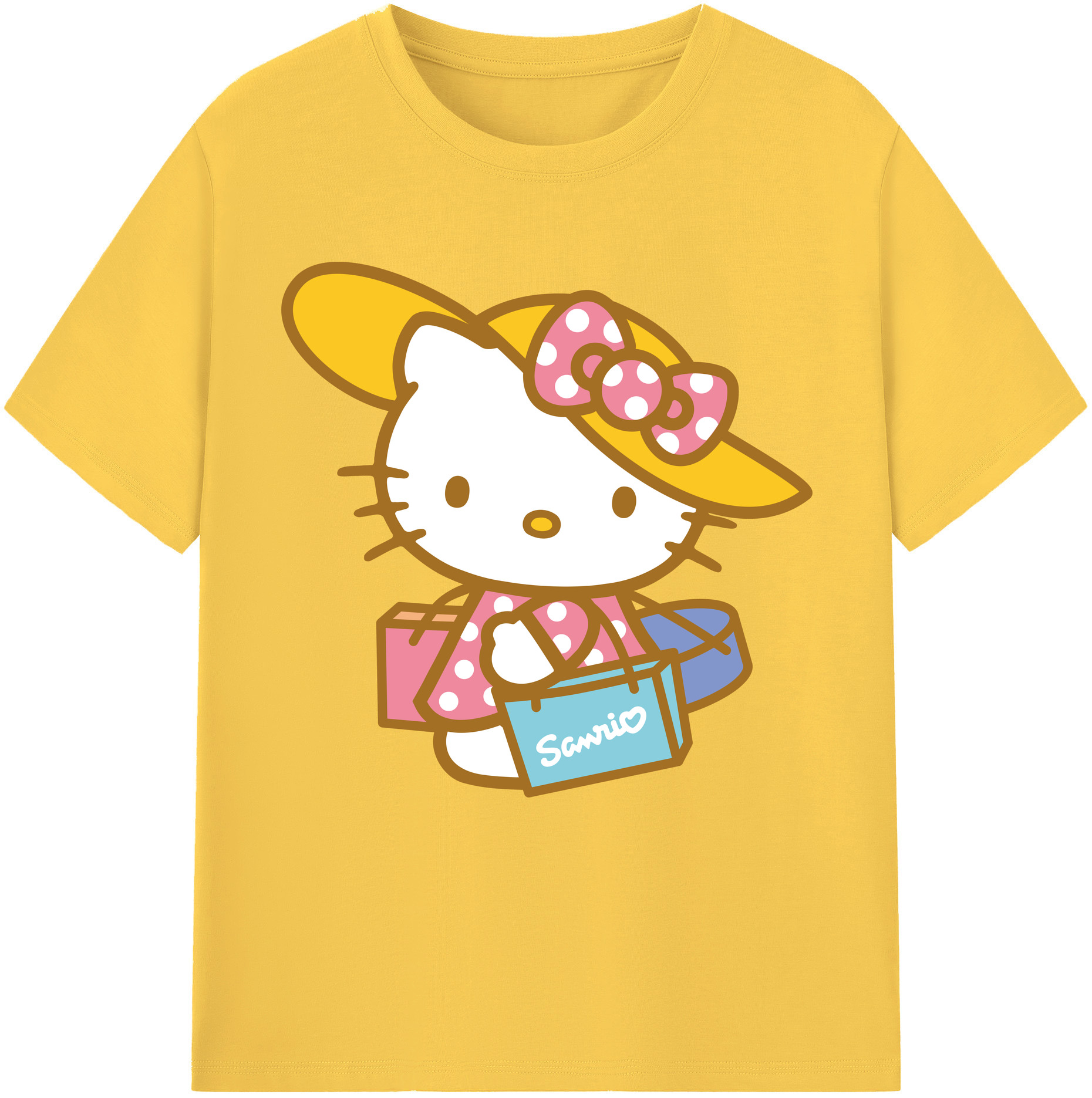 （画像用） Hello Kitty ハローキティ 綿100％半袖Tシャツ（フロントプリント）