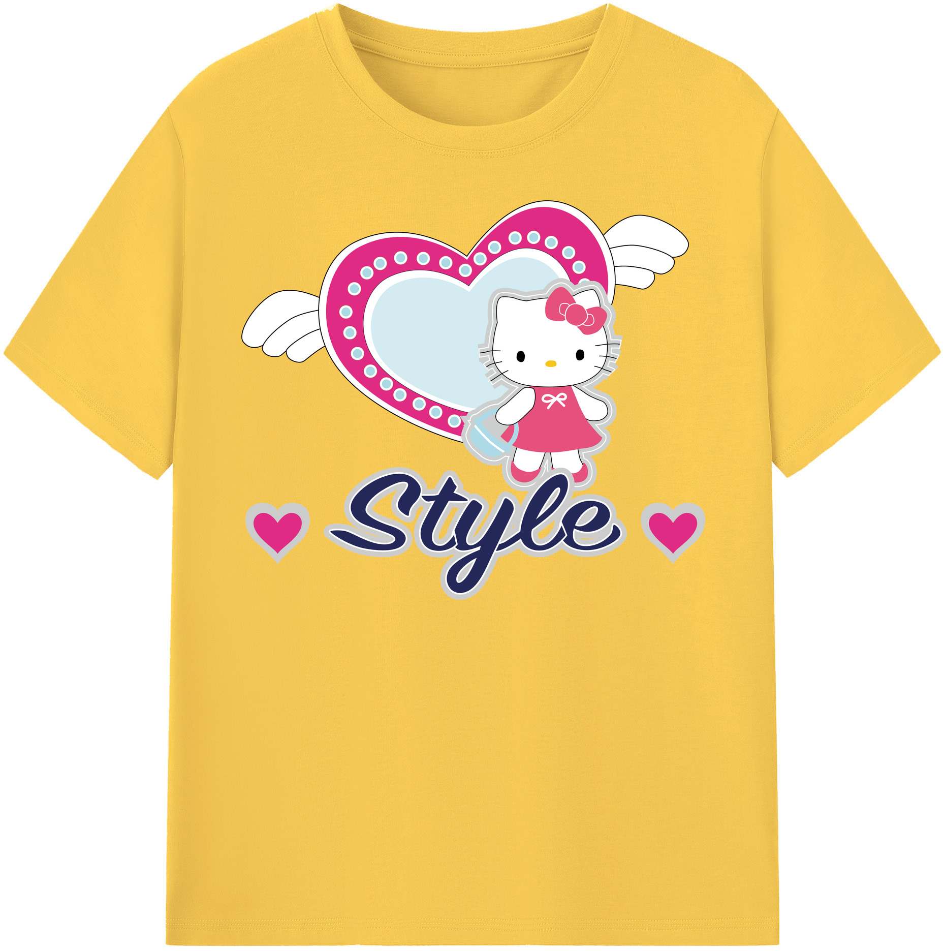 （画像用） Hello Kitty ハローキティ 綿100％半袖Tシャツ（フロントプリント）