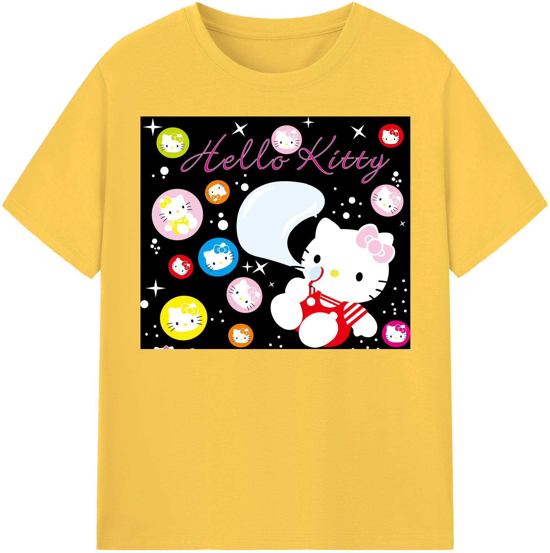 （画像用） Hello Kitty ハローキティ 綿100％半袖Tシャツ（フロントプリント）