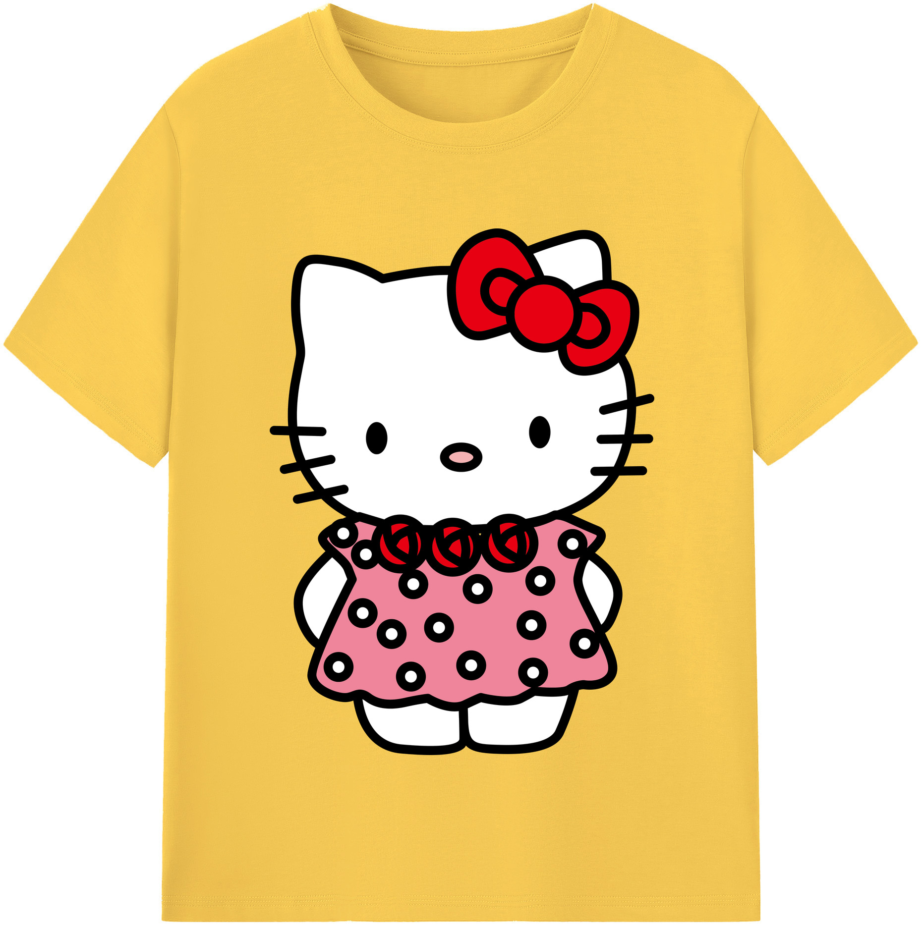 （画像用） Hello Kitty ハローキティ 綿100％半袖Tシャツ（フロントプリント）