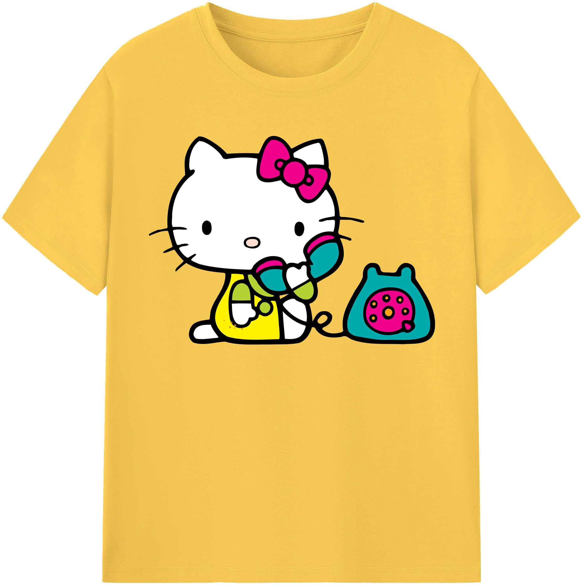 （画像用） Hello Kitty ハローキティ 綿100％半袖Tシャツ（フロントプリント）