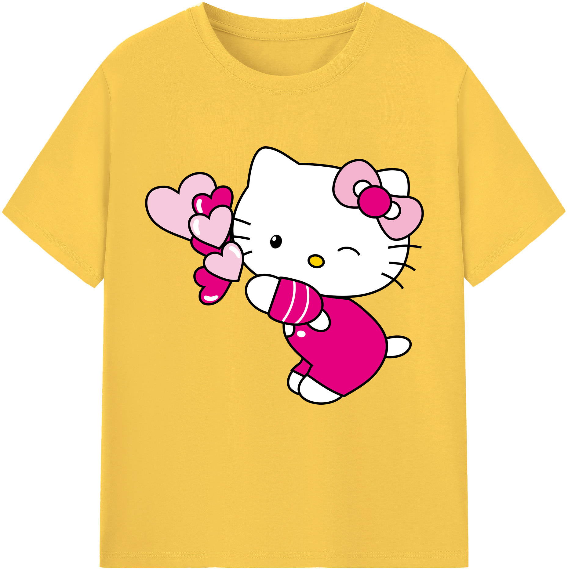 （画像用） Hello Kitty ハローキティ 綿100％半袖Tシャツ（フロントプリント）