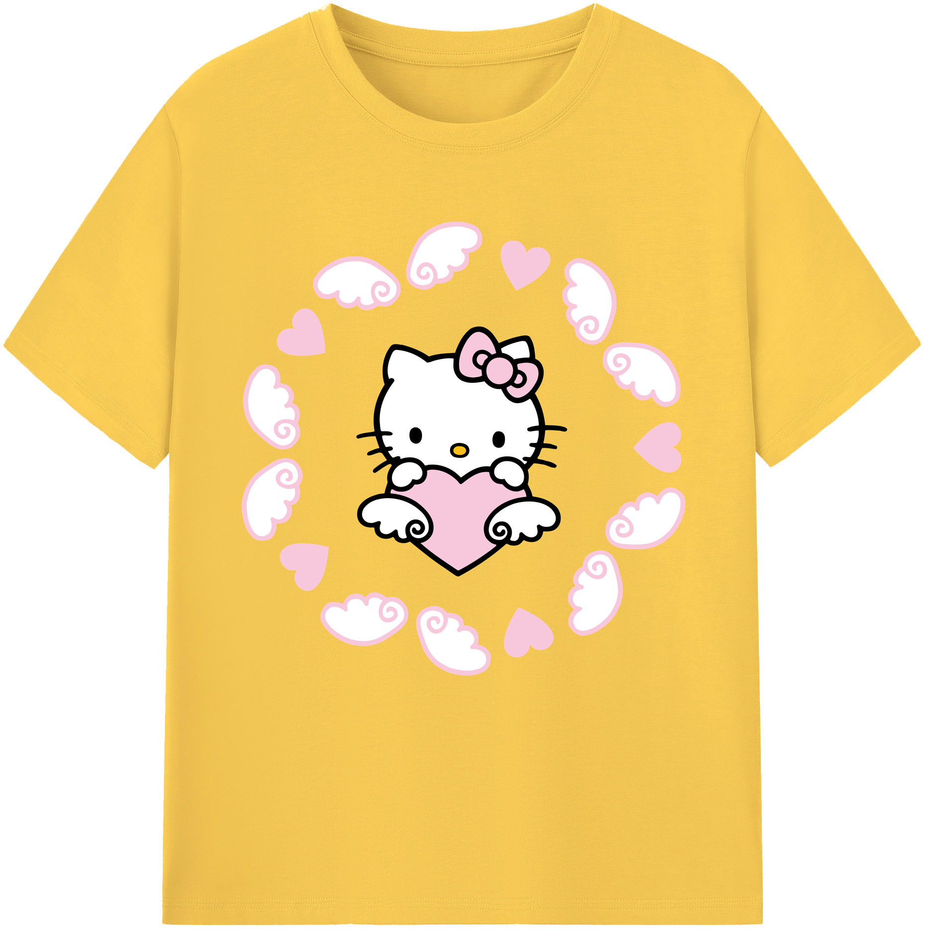 （画像用） Hello Kitty ハローキティ 綿100％半袖Tシャツ（フロントプリント）
