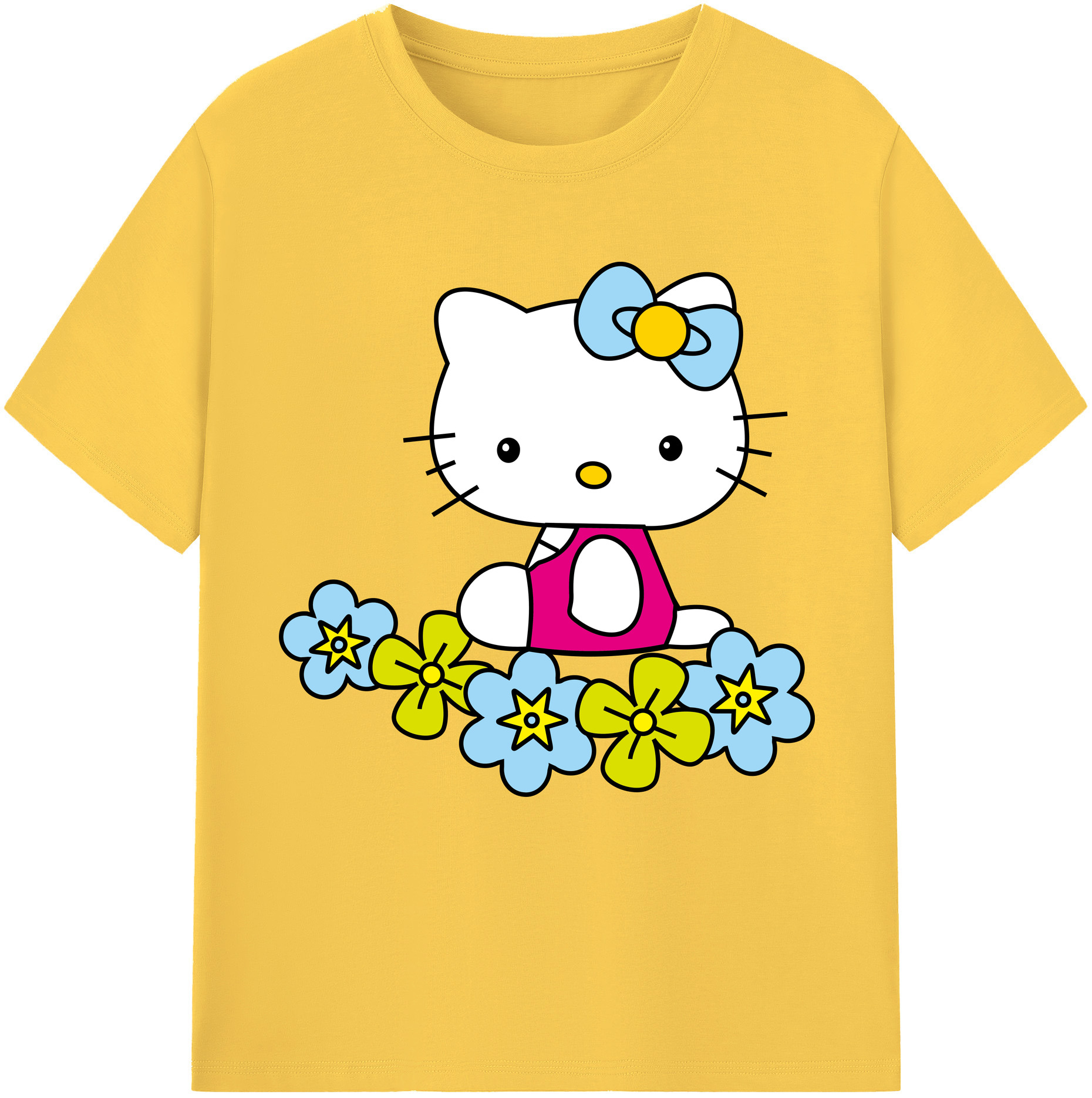 （画像用） Hello Kitty ハローキティ 綿100％半袖Tシャツ（フロントプリント）