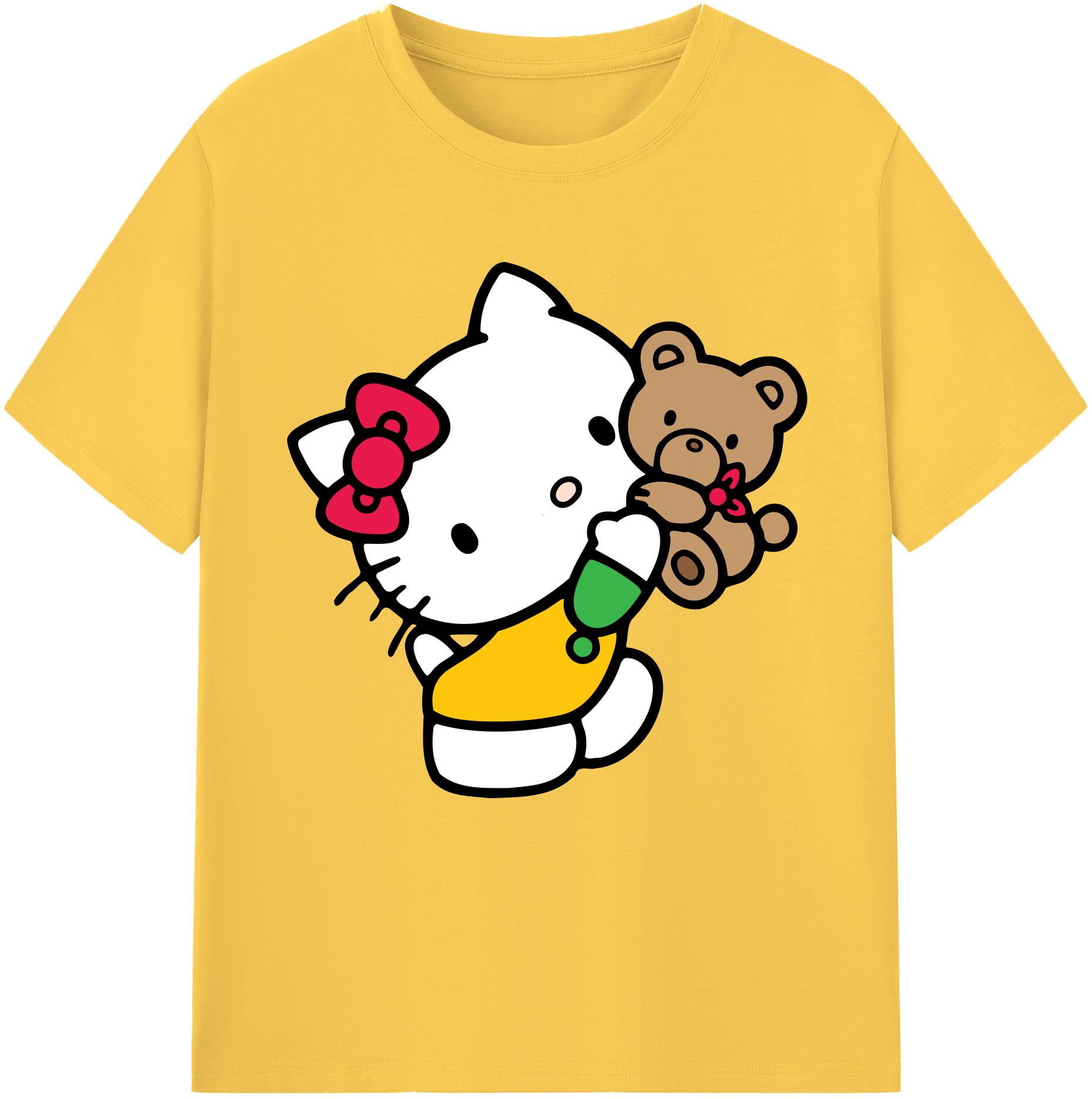 （画像用） Hello Kitty ハローキティ 綿100％半袖Tシャツ（フロントプリント）