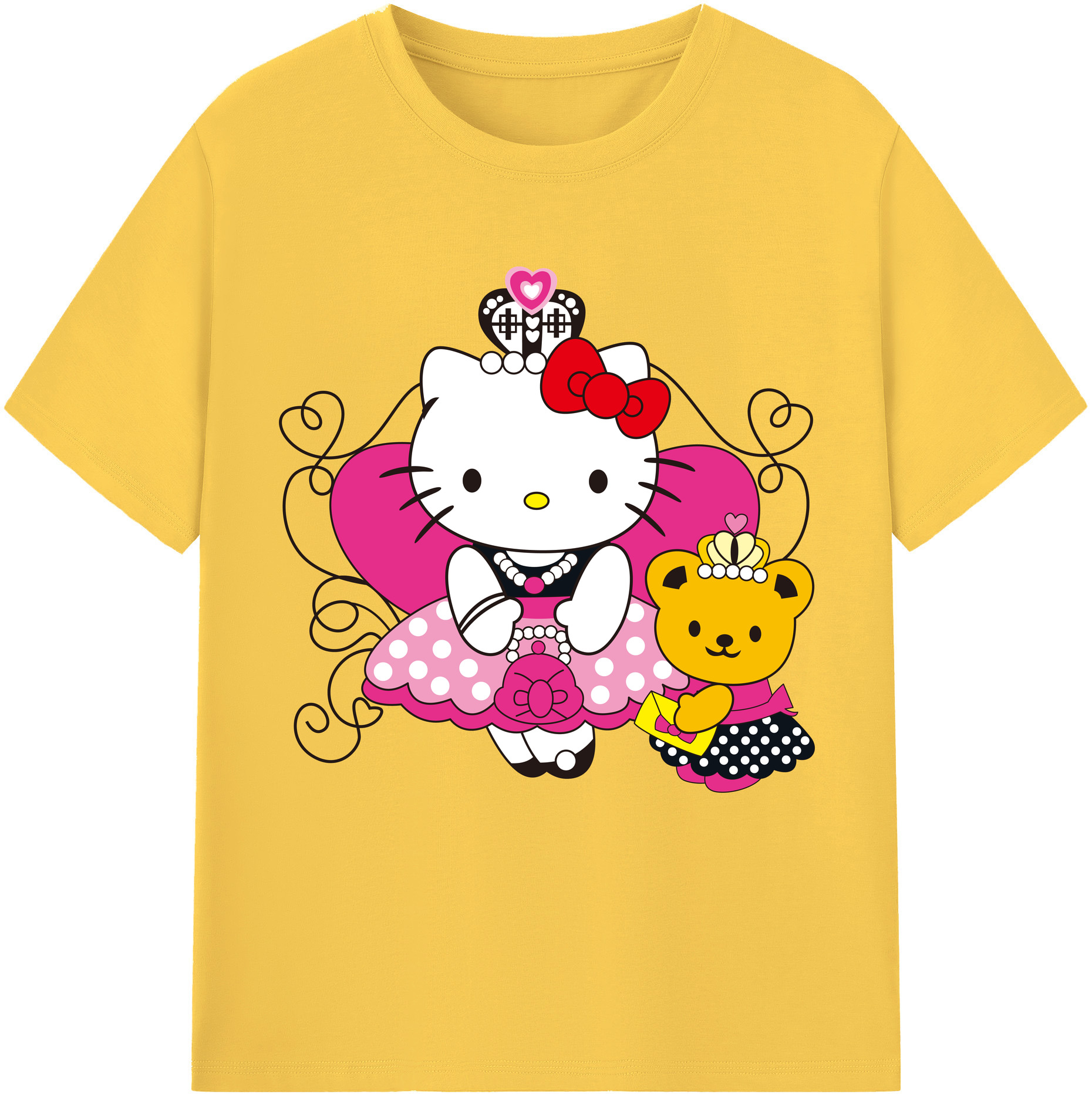 （画像用） Hello Kitty ハローキティ 綿100％半袖Tシャツ（フロントプリント）