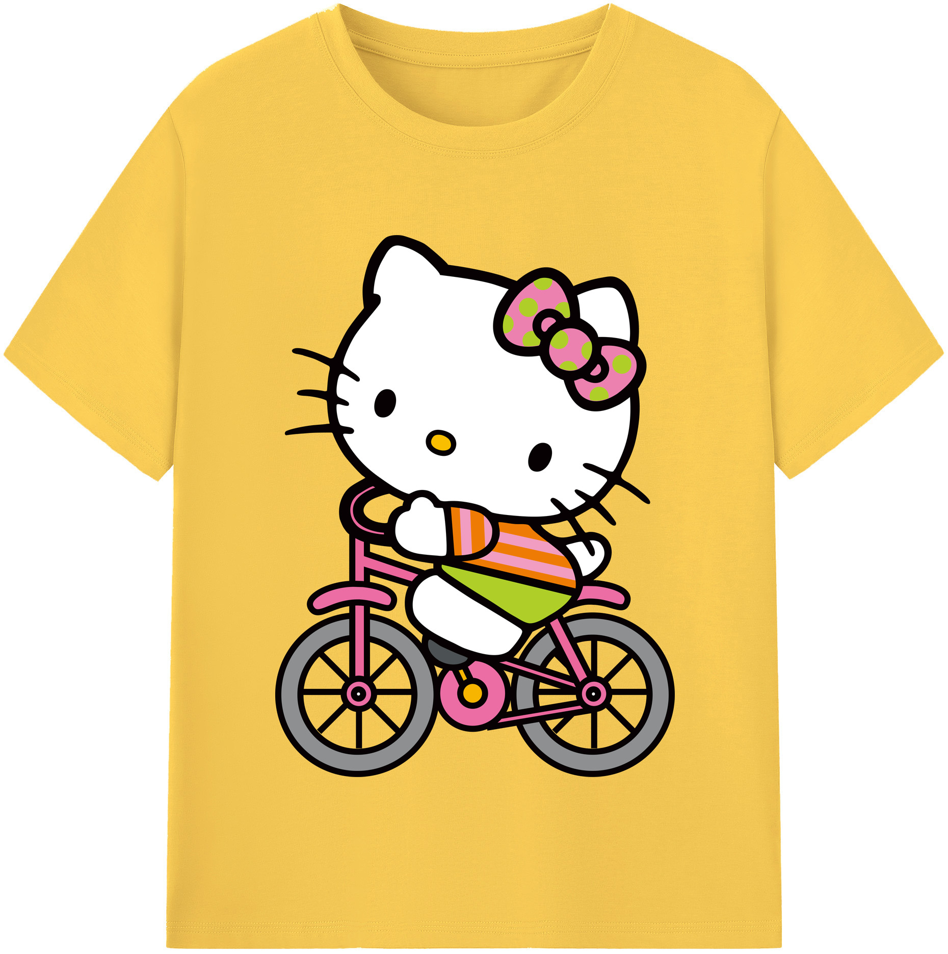 （画像用） Hello Kitty ハローキティ 綿100％半袖Tシャツ（フロントプリント）