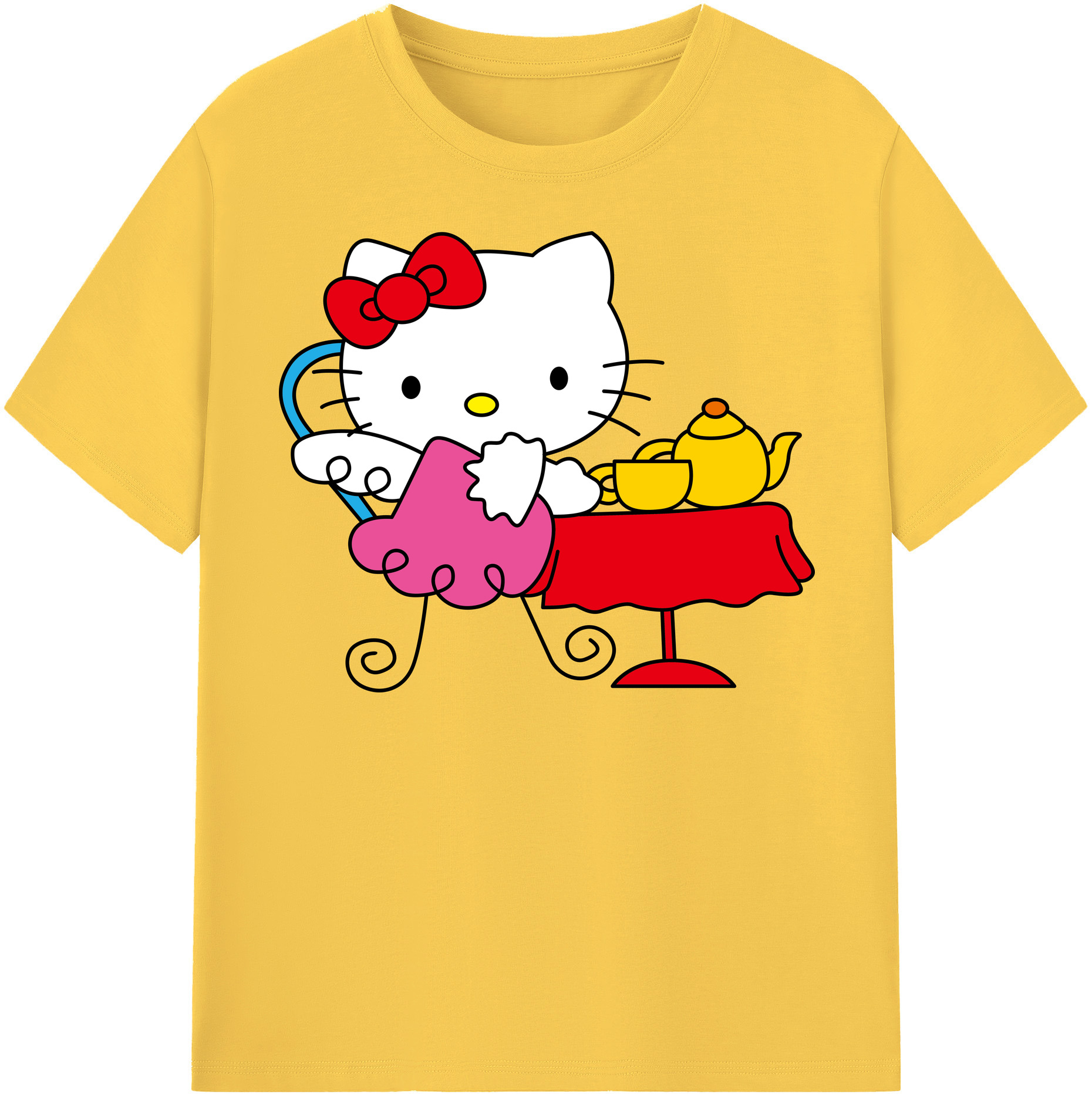 （画像用） Hello Kitty ハローキティ 綿100％半袖Tシャツ（フロントプリント）
