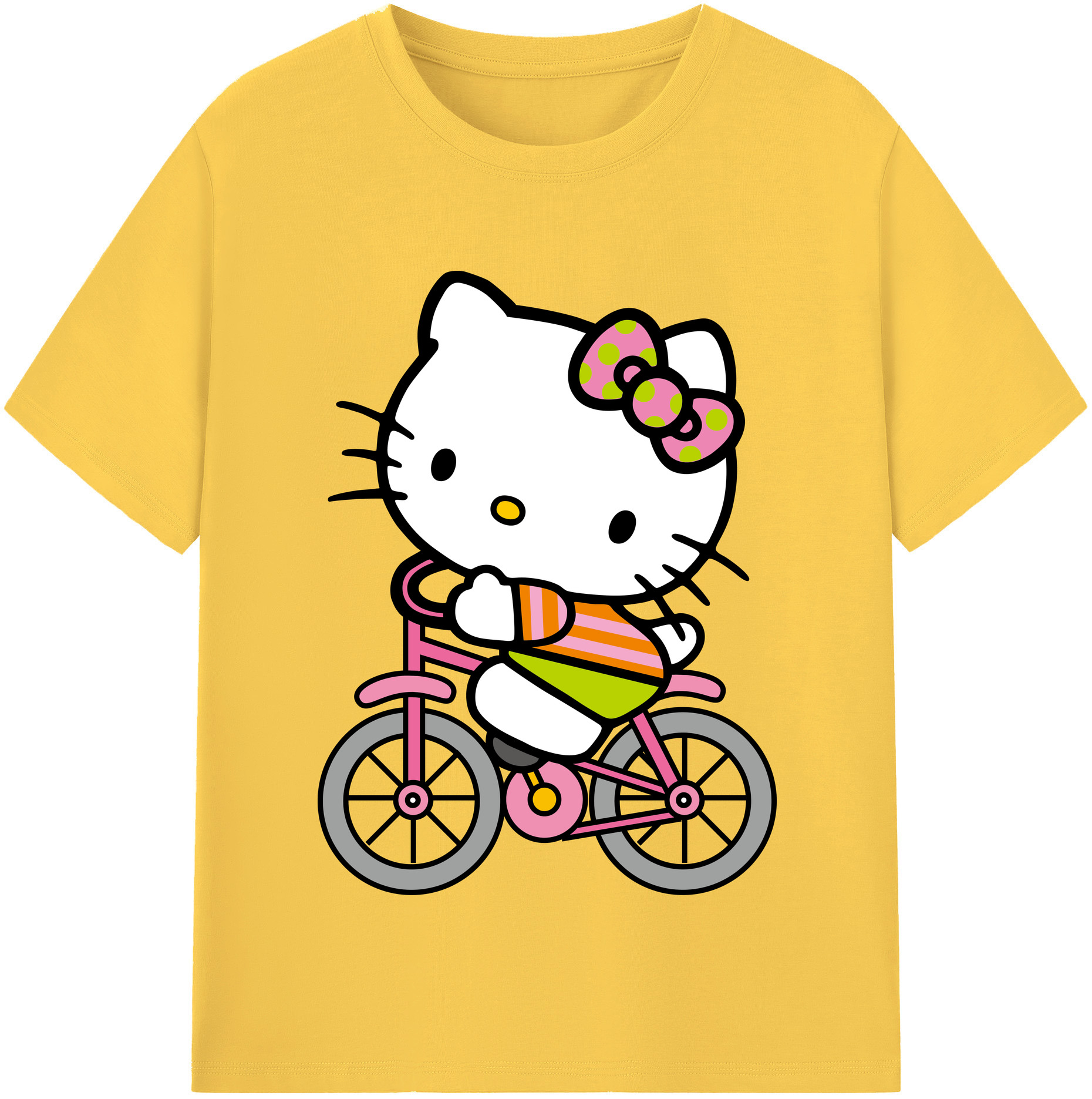 （画像用） Hello Kitty ハローキティ 綿100％半袖Tシャツ（フロントプリント）