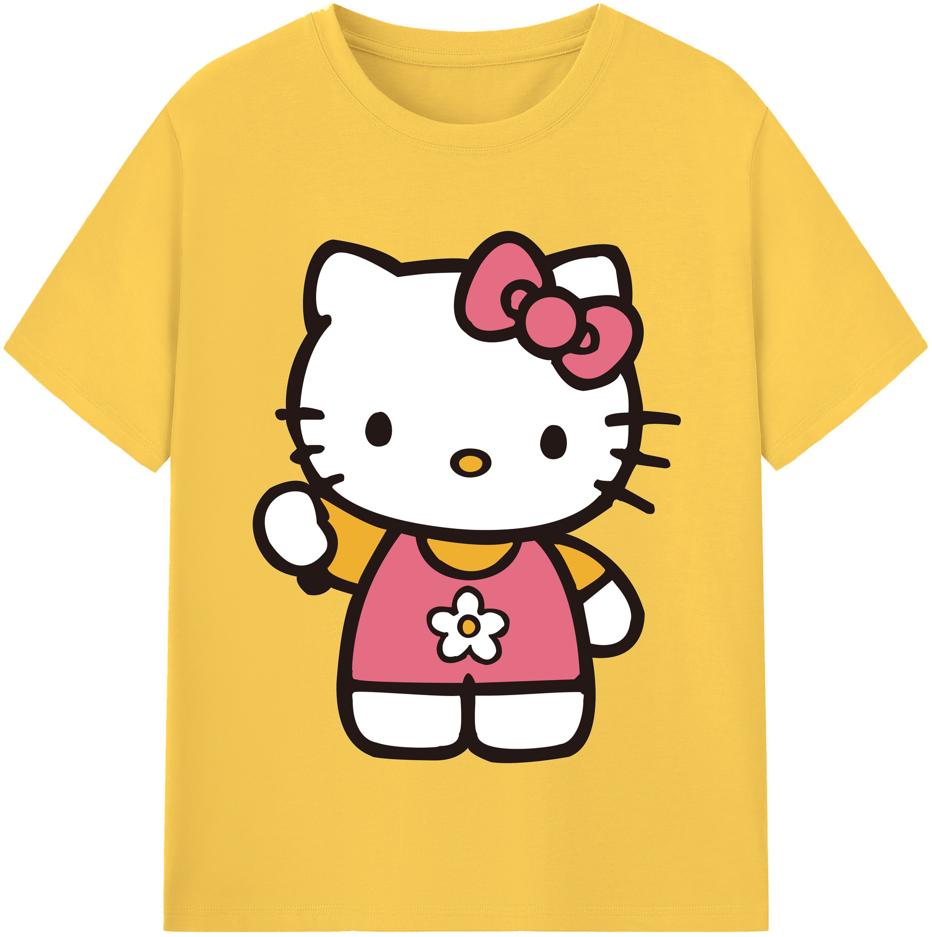 （画像用） Hello Kitty ハローキティ 綿100％半袖Tシャツ（フロントプリント）