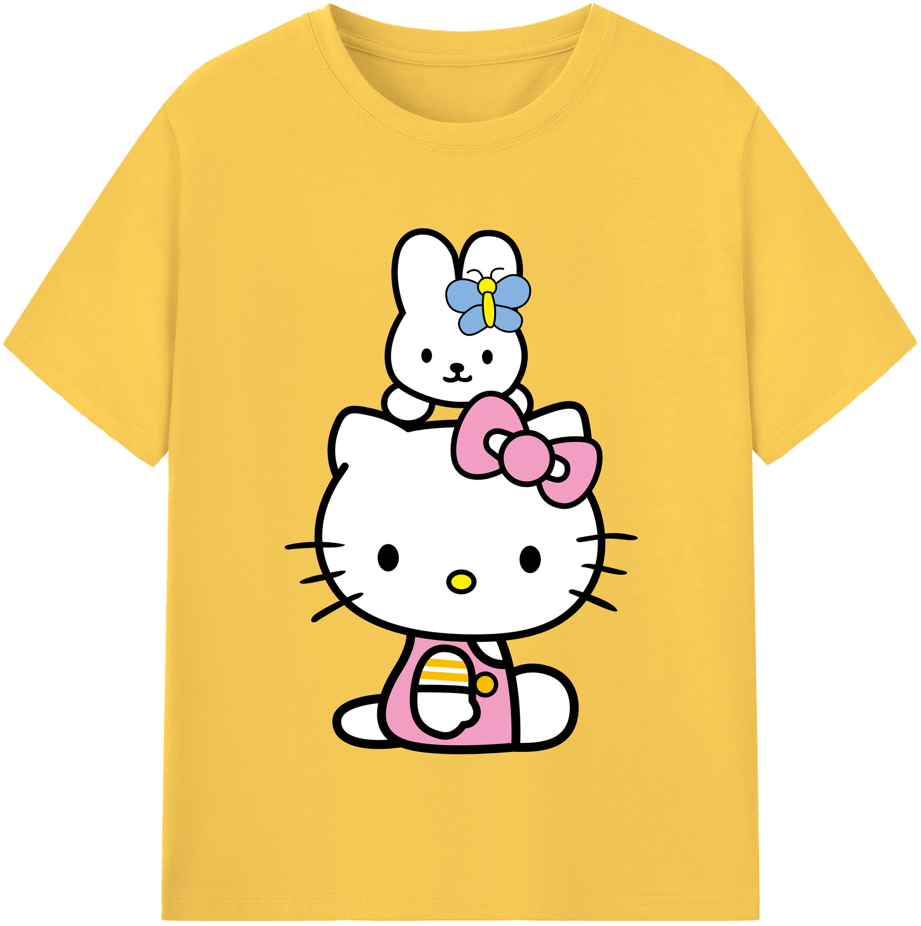（画像用） Hello Kitty ハローキティ 綿100％半袖Tシャツ（フロントプリント）