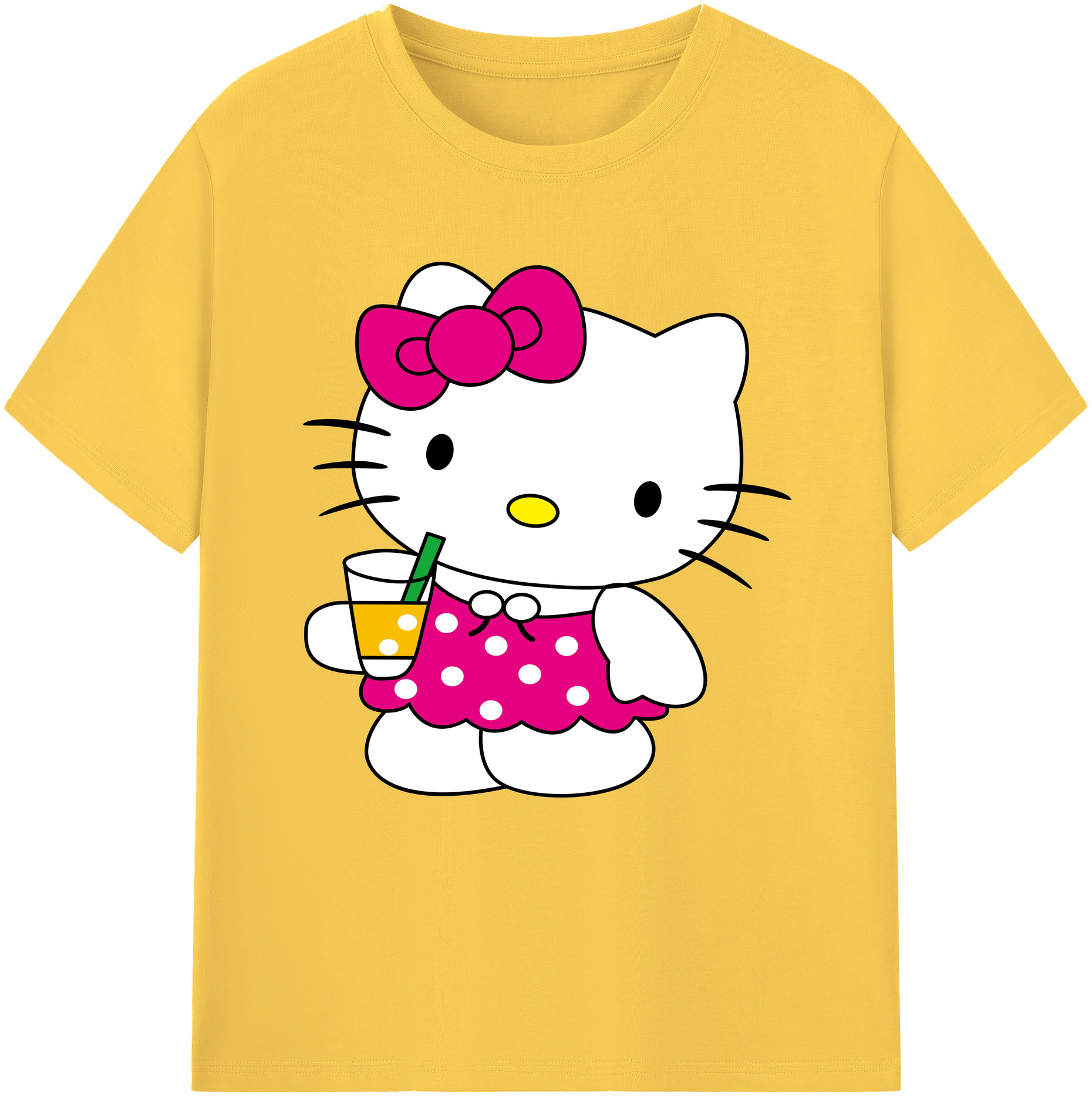 （画像用） Hello Kitty ハローキティ 綿100％半袖Tシャツ（フロントプリント）