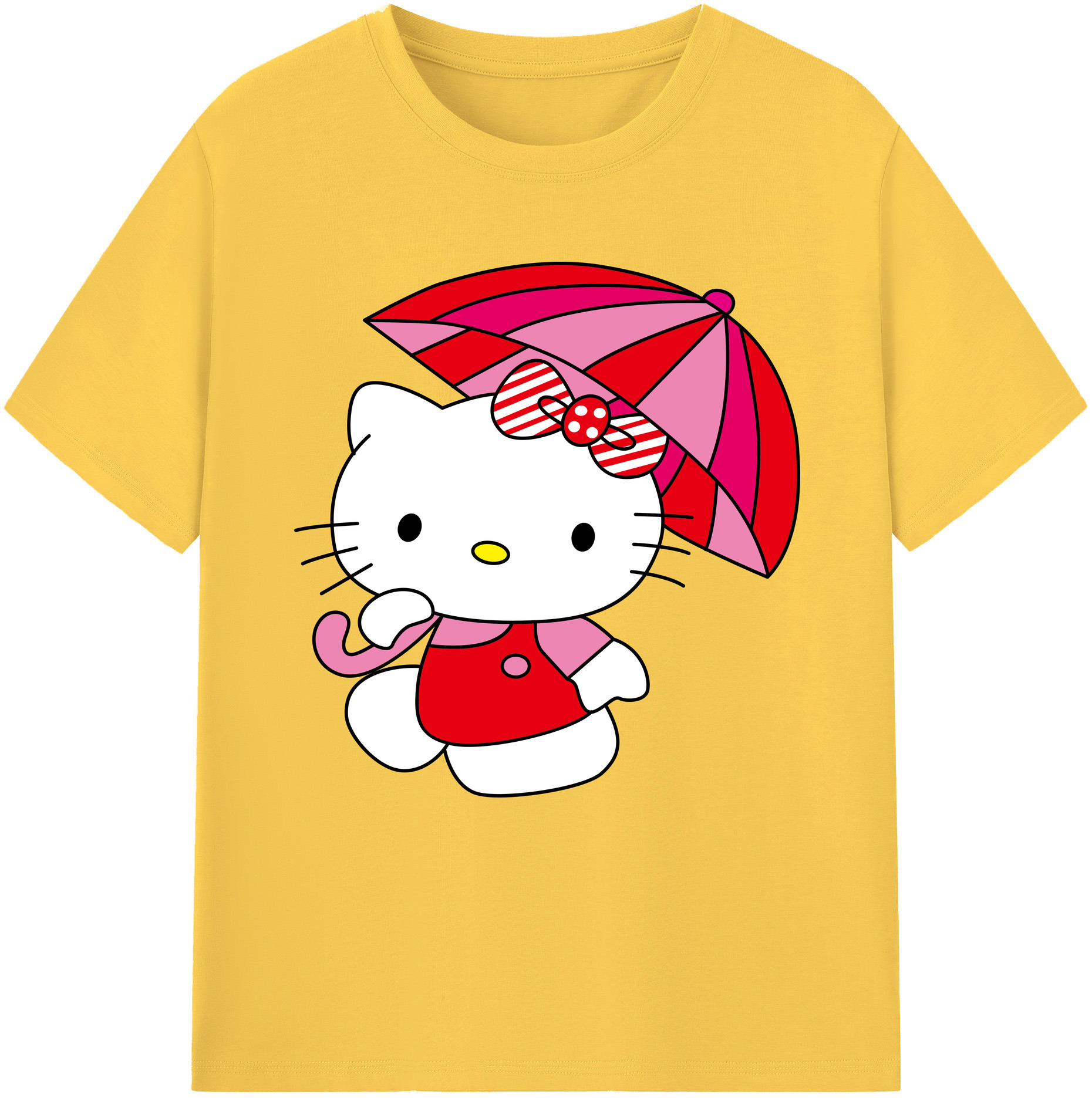 （画像用） Hello Kitty ハローキティ 綿100％半袖Tシャツ（フロントプリント）
