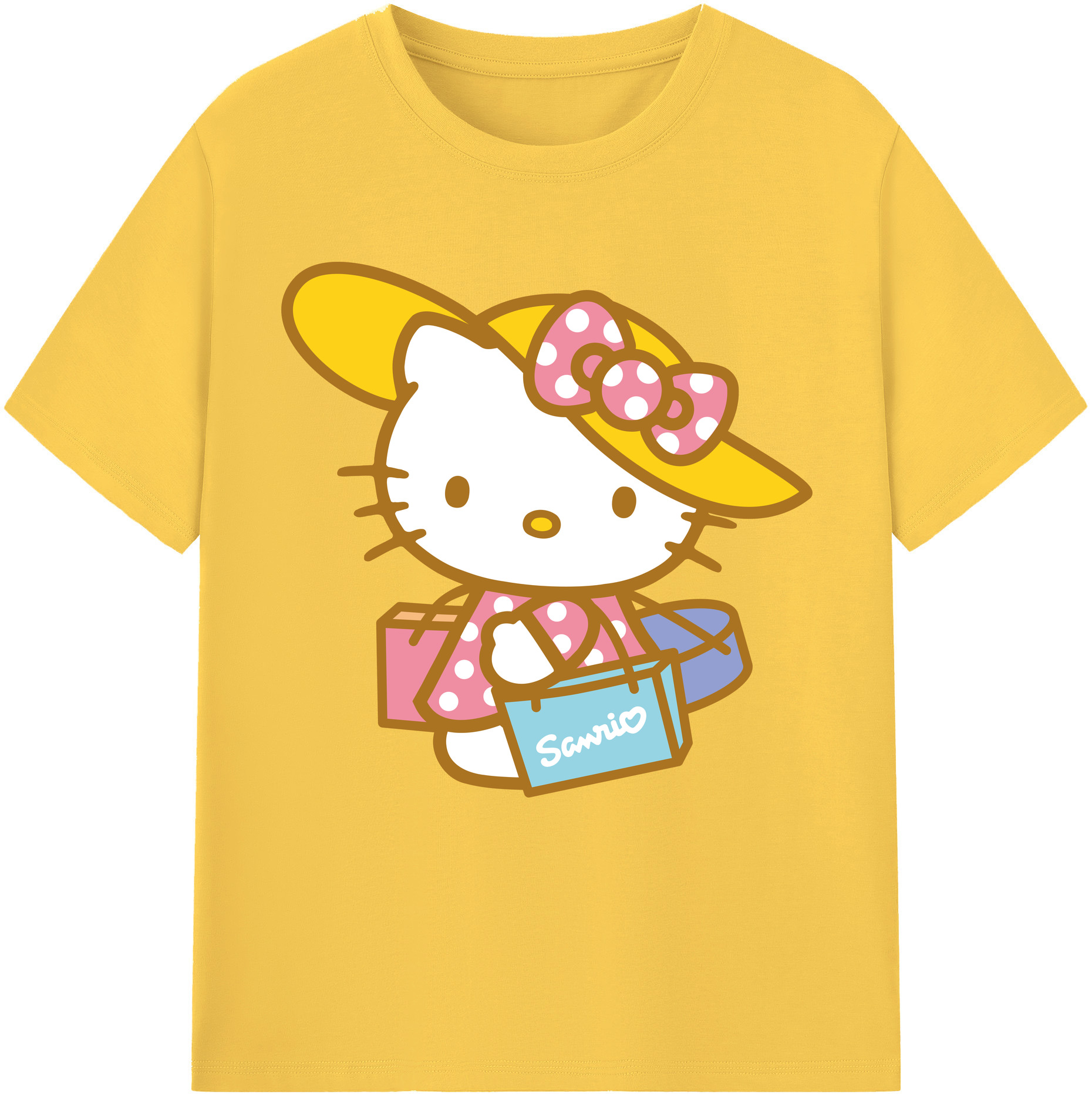 （画像用） Hello Kitty ハローキティ 綿100％半袖Tシャツ（フロントプリント）