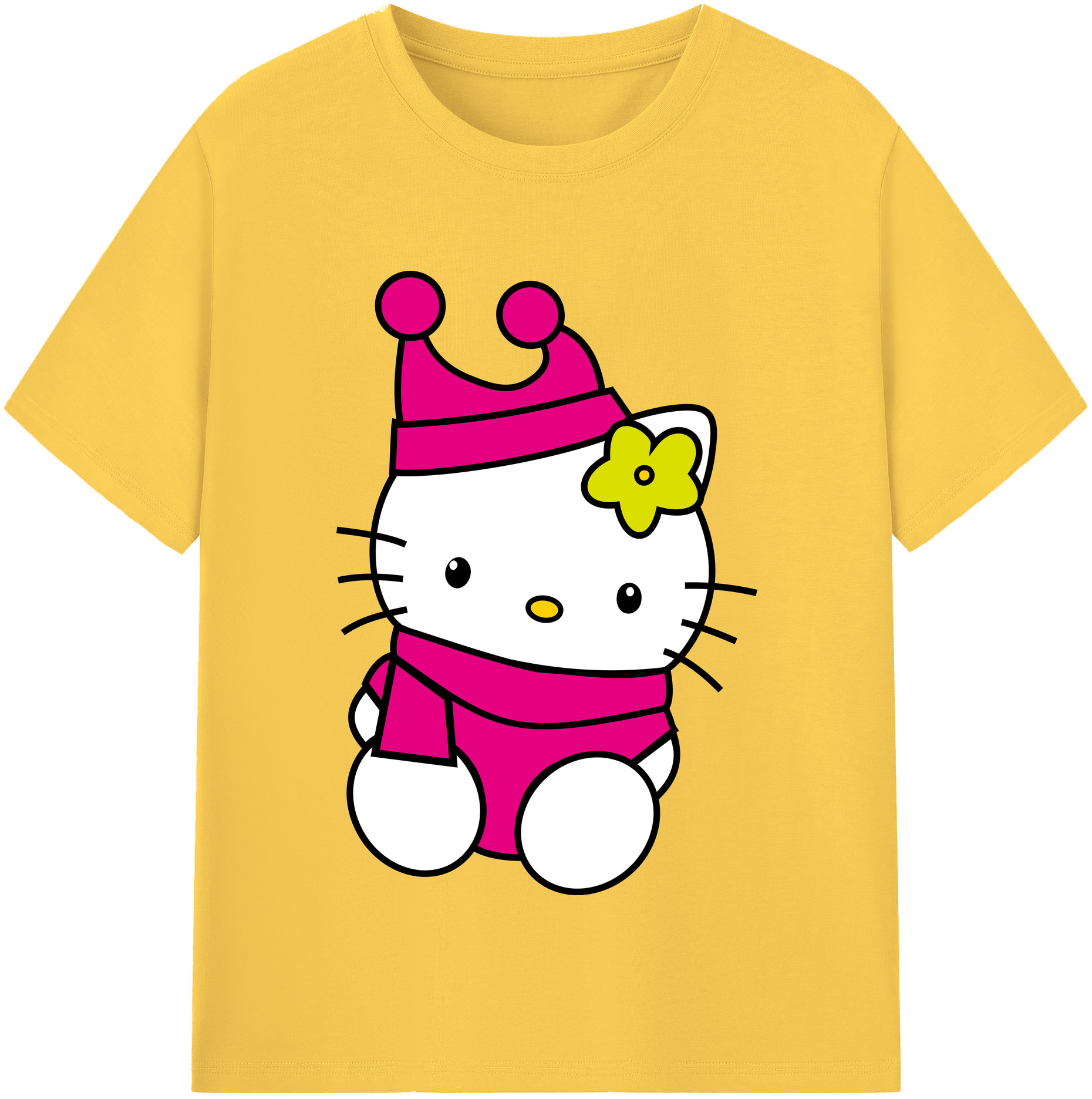 （画像用） Hello Kitty ハローキティ 綿100％半袖Tシャツ（フロントプリント）
