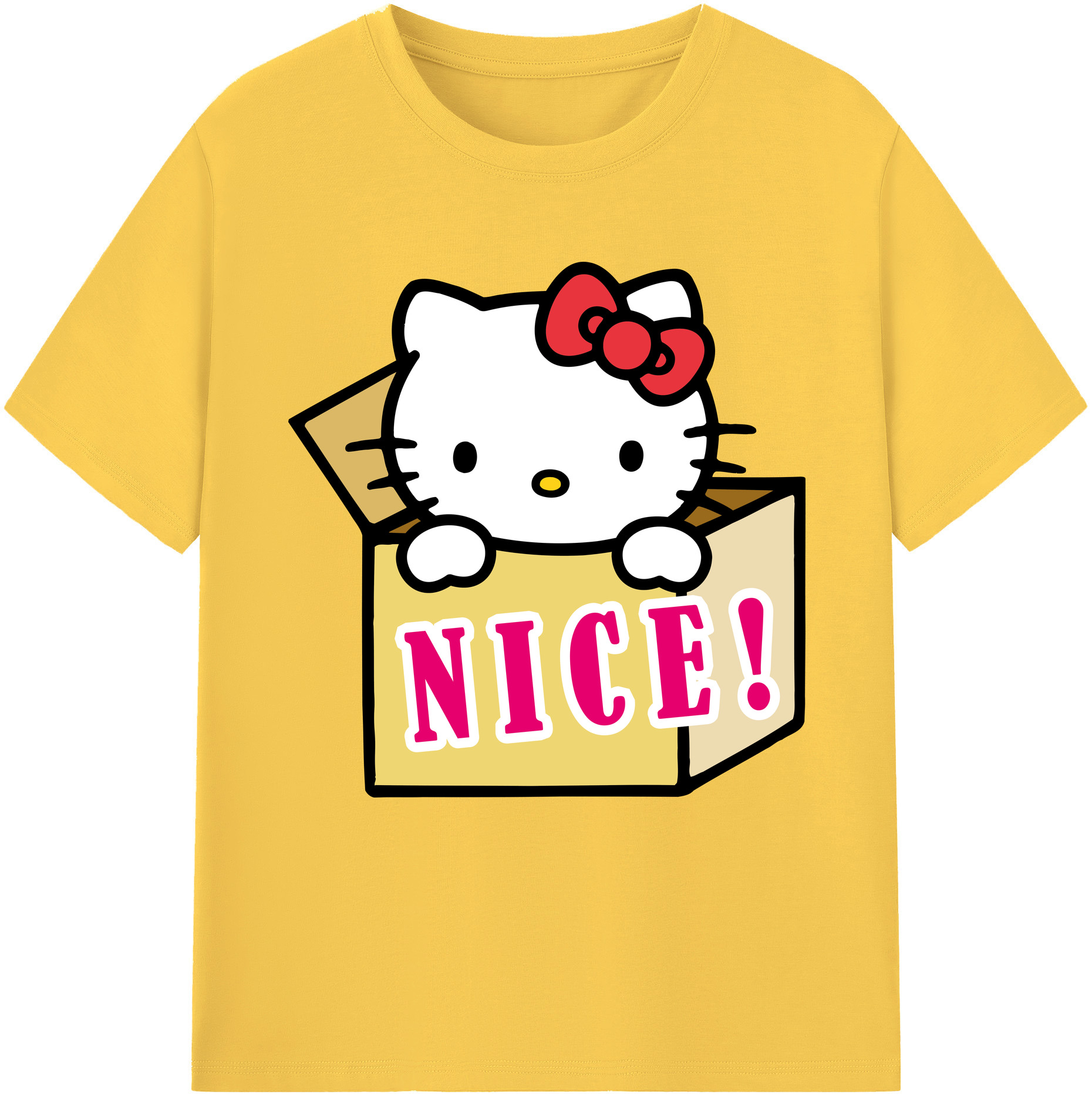 （画像用） Hello Kitty ハローキティ 綿100％半袖Tシャツ（フロントプリント）