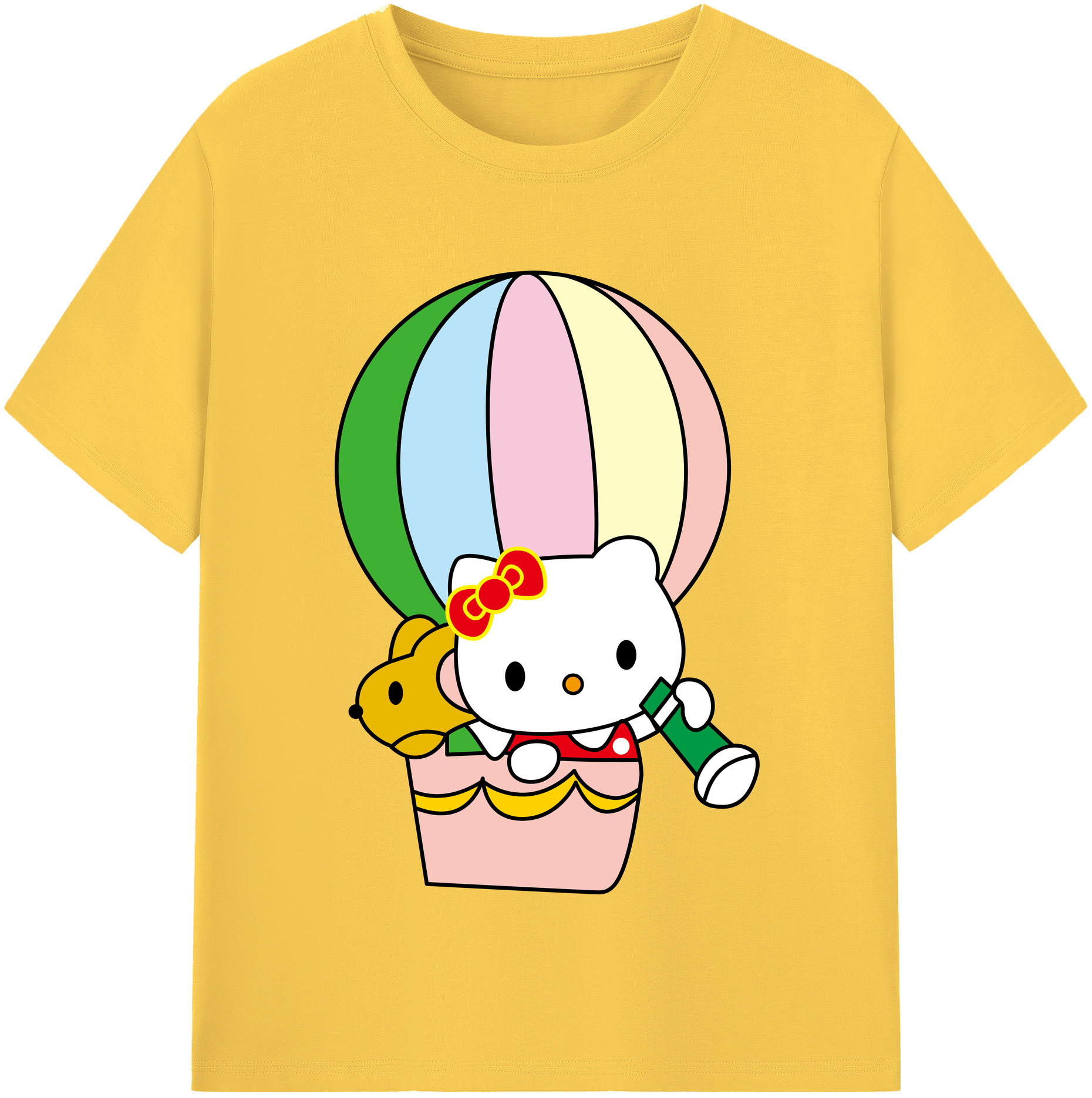 （画像用） Hello Kitty ハローキティ 綿100％半袖Tシャツ（フロントプリント）
