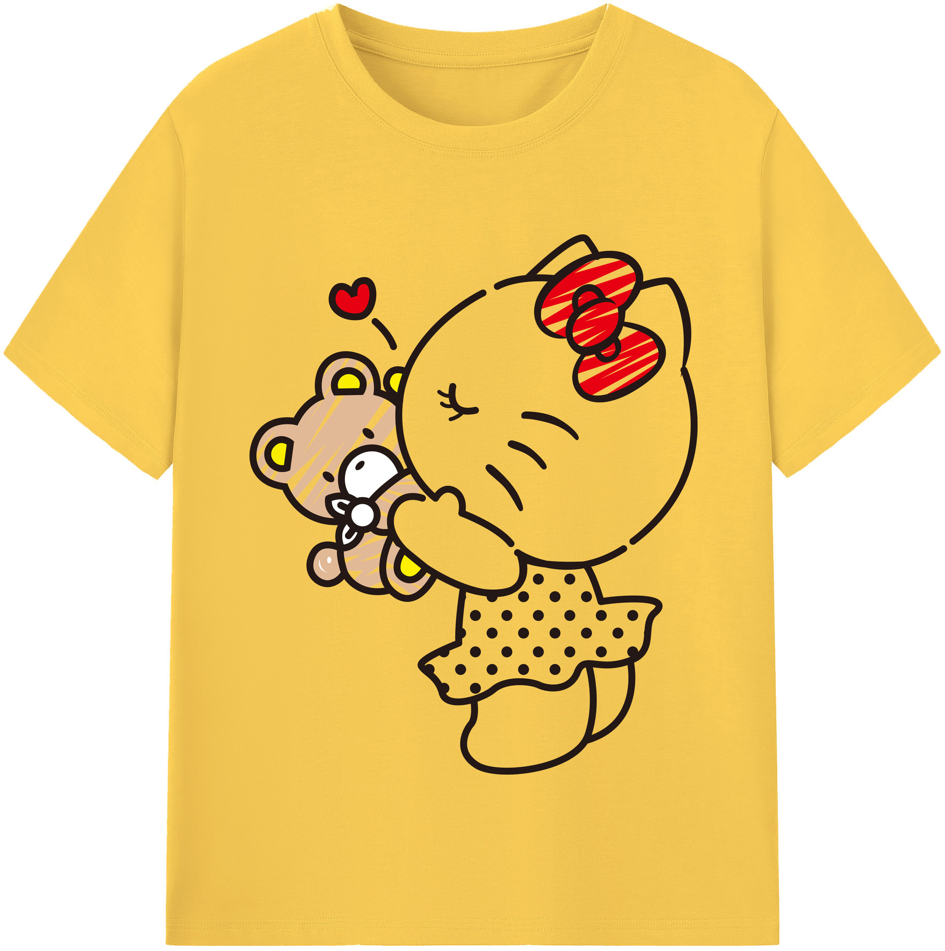 （画像用） Hello Kitty ハローキティ 綿100％半袖Tシャツ（フロントプリント）