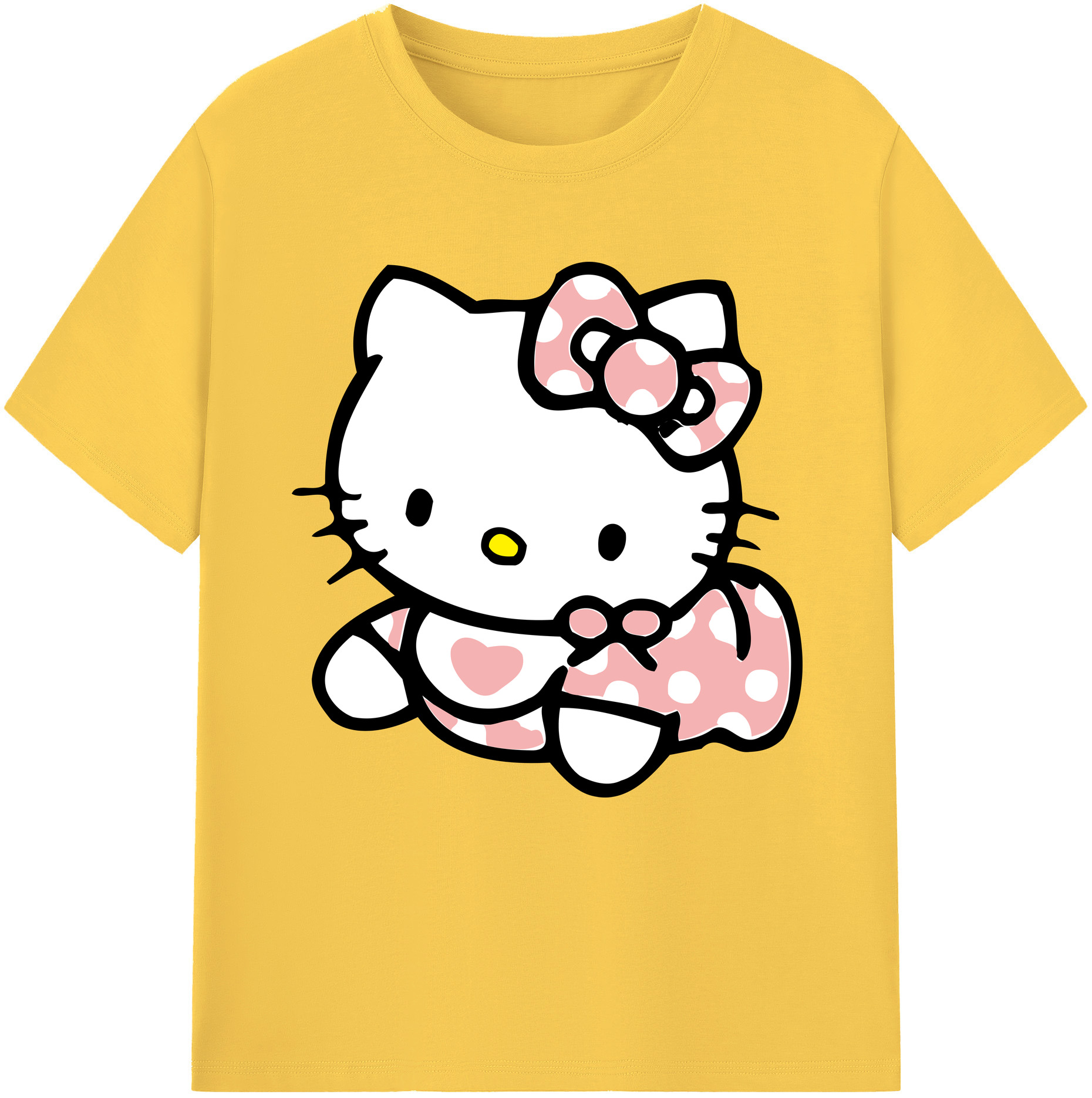 （画像用） Hello Kitty ハローキティ 綿100％半袖Tシャツ（フロントプリント）