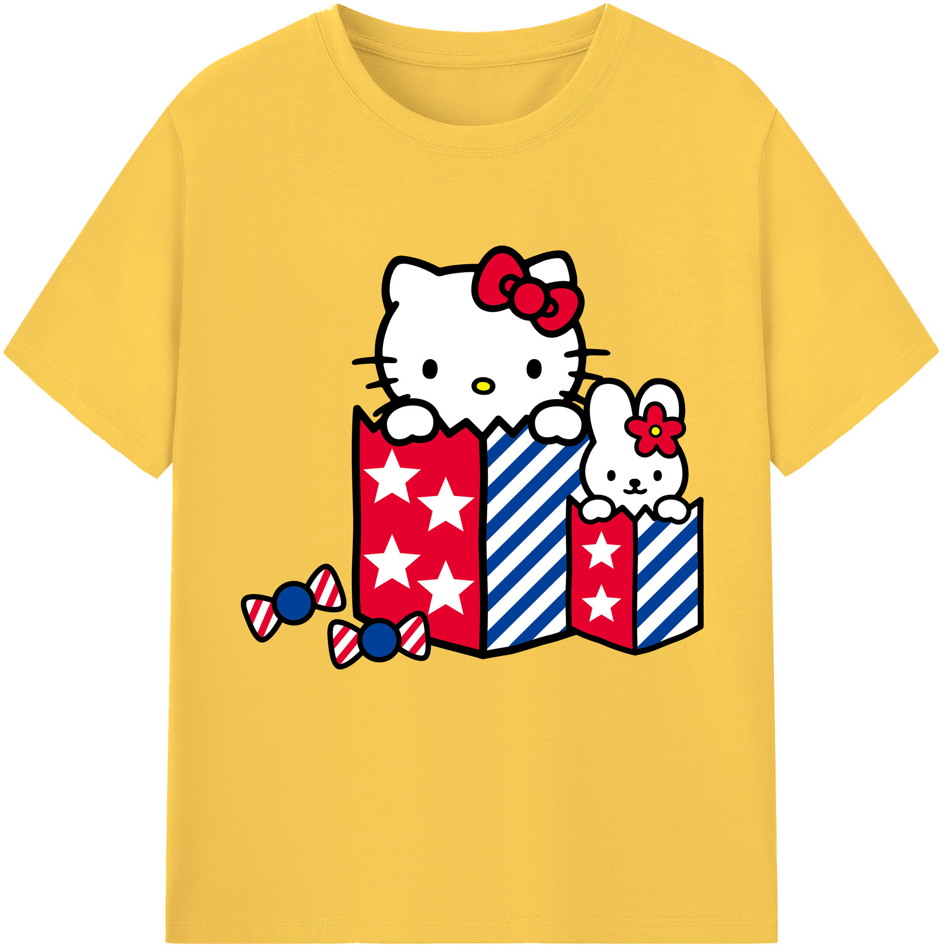 （画像用） Hello Kitty ハローキティ 綿100％半袖Tシャツ（フロントプリント）