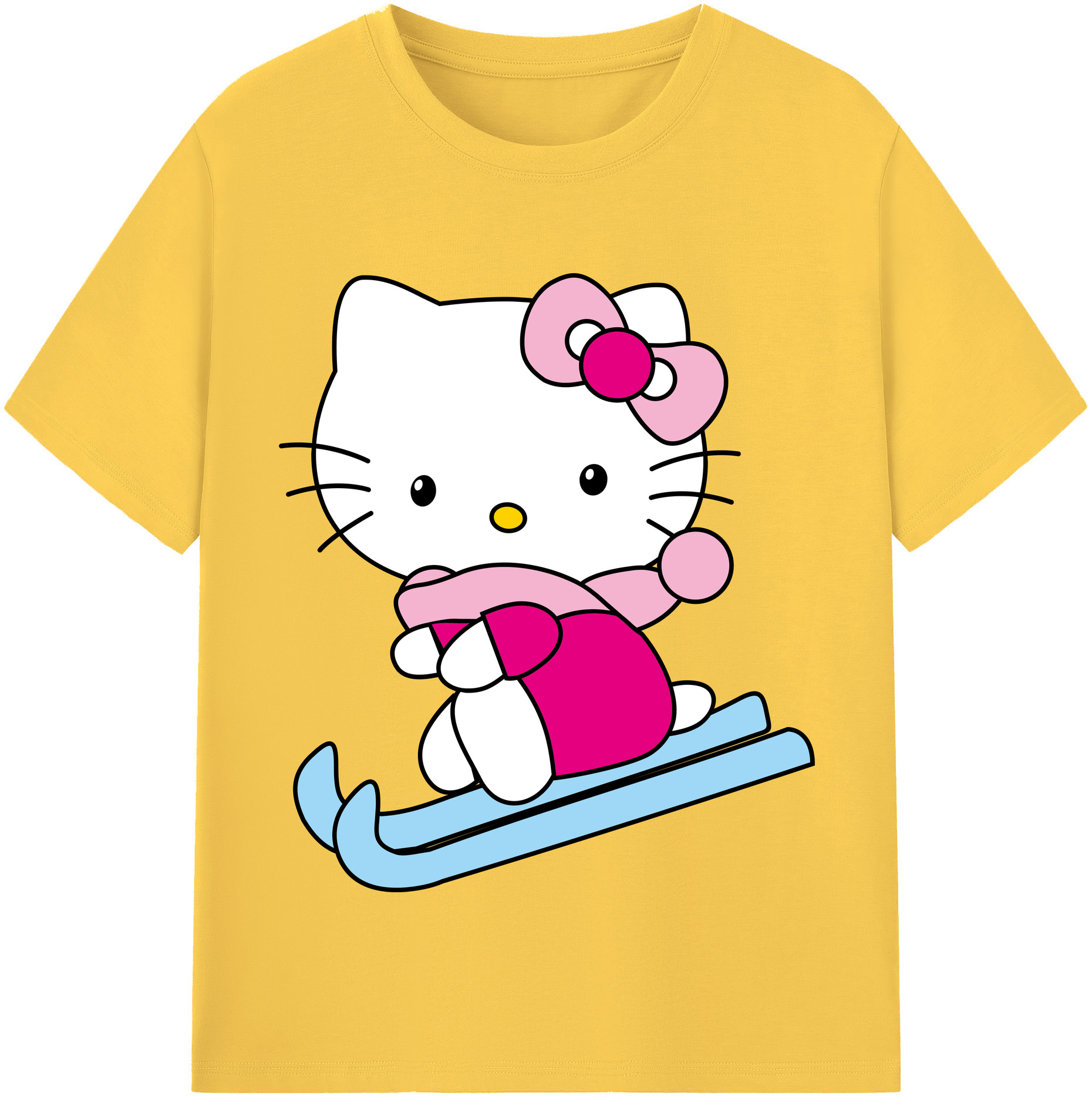 （画像用） Hello Kitty ハローキティ 綿100％半袖Tシャツ（フロントプリント）