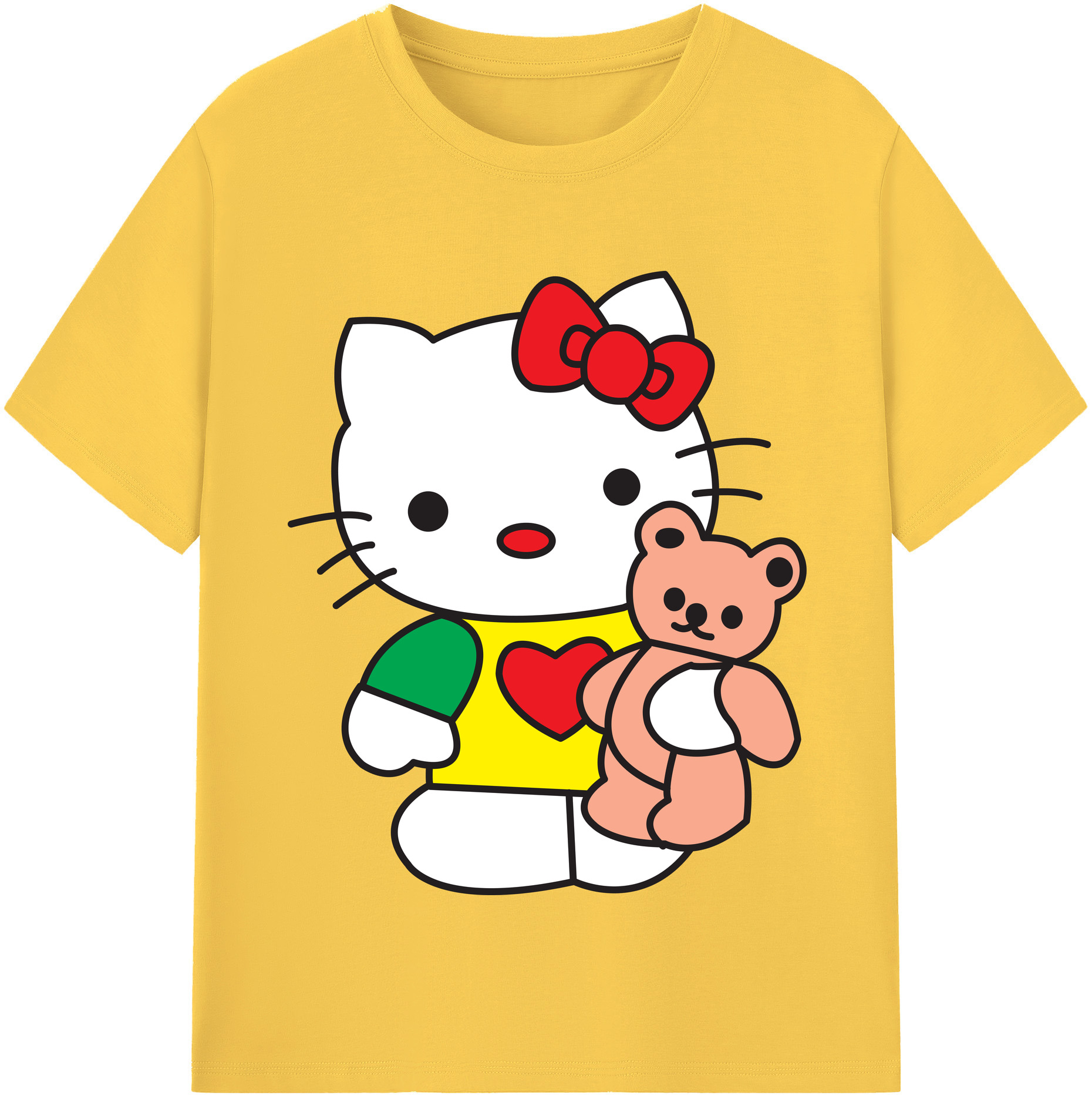 （画像用） Hello Kitty ハローキティ 綿100％半袖Tシャツ（フロントプリント）