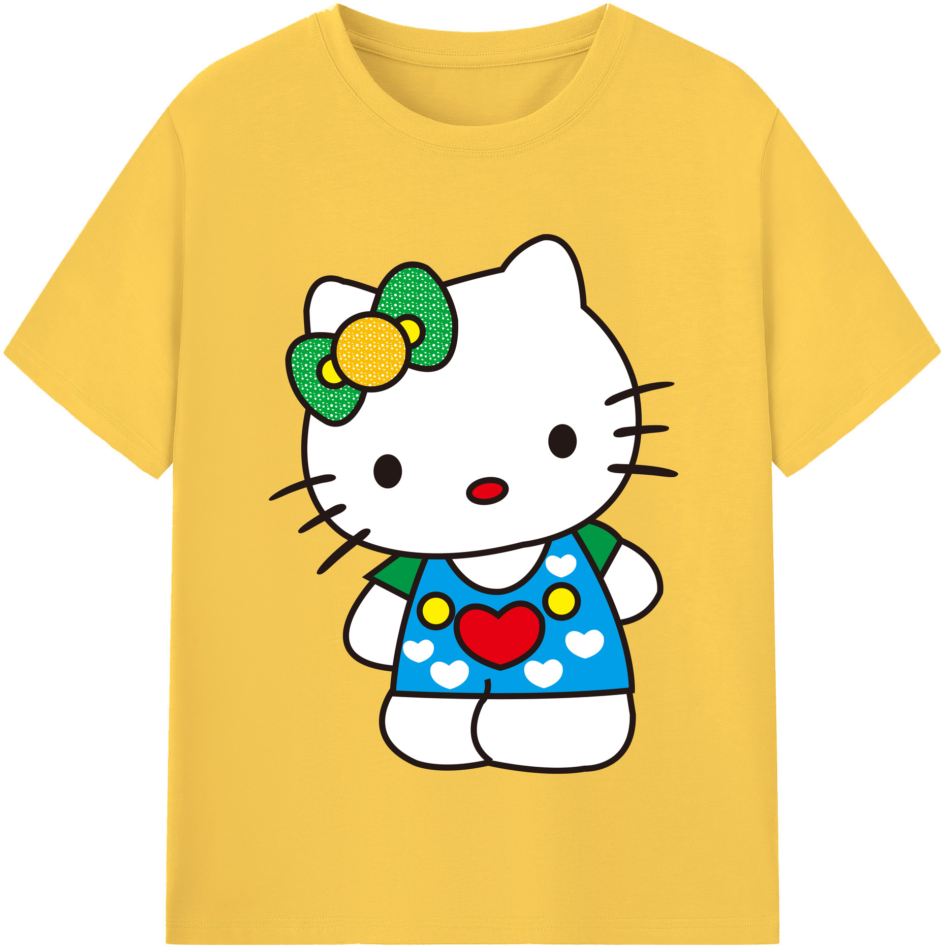 （画像用） Hello Kitty ハローキティ 綿100％半袖Tシャツ（フロントプリント）