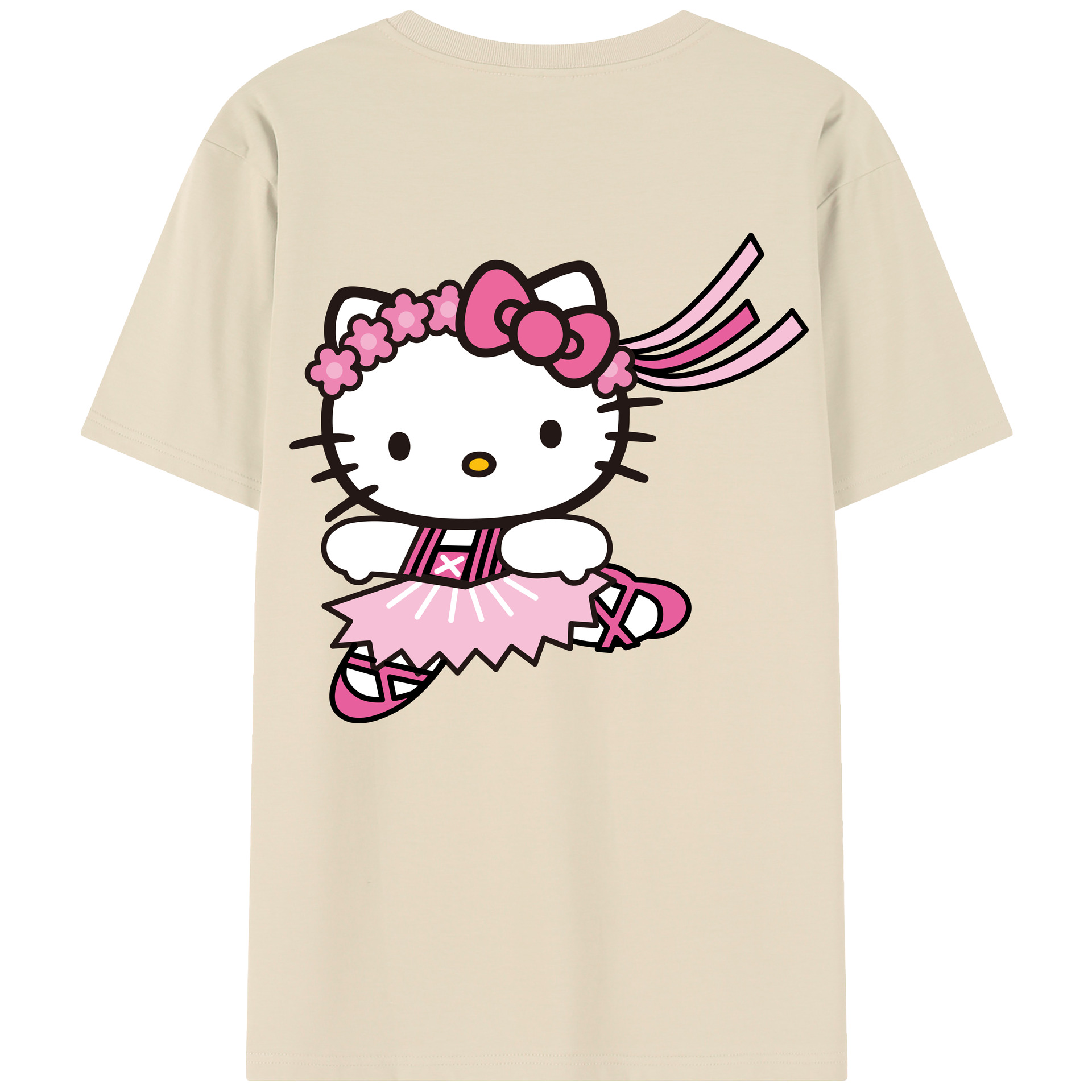 （画像用） Hello Kitty ハローキティ 綿100％半袖Tシャツ（背面プリント）