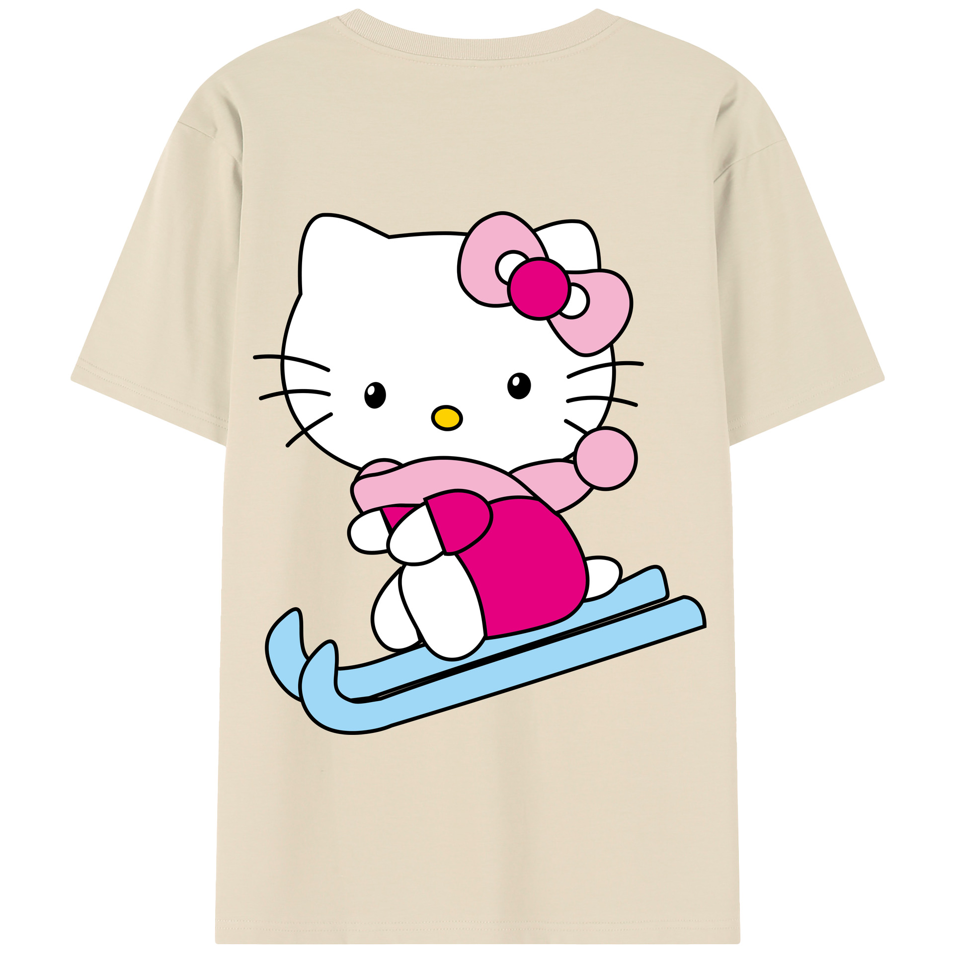 （画像用） Hello Kitty ハローキティ 綿100％半袖Tシャツ（背面プリント）
