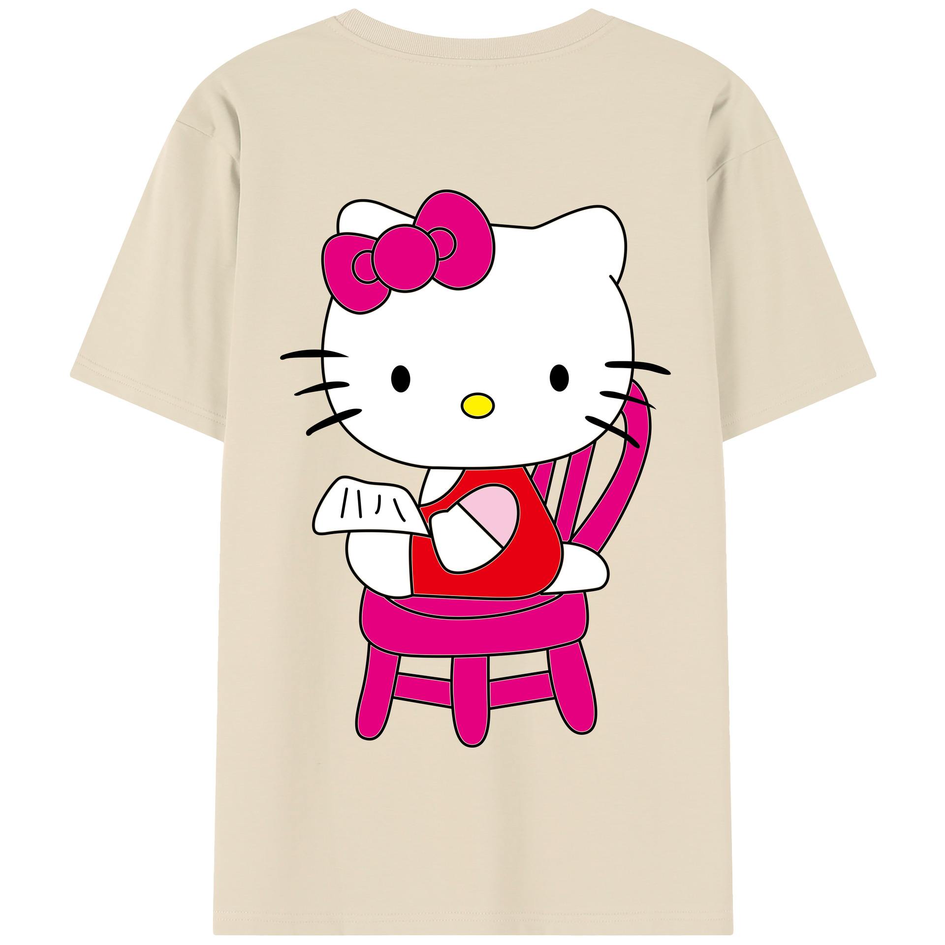 （画像用） Hello Kitty ハローキティ 綿100％半袖Tシャツ（背面プリント）