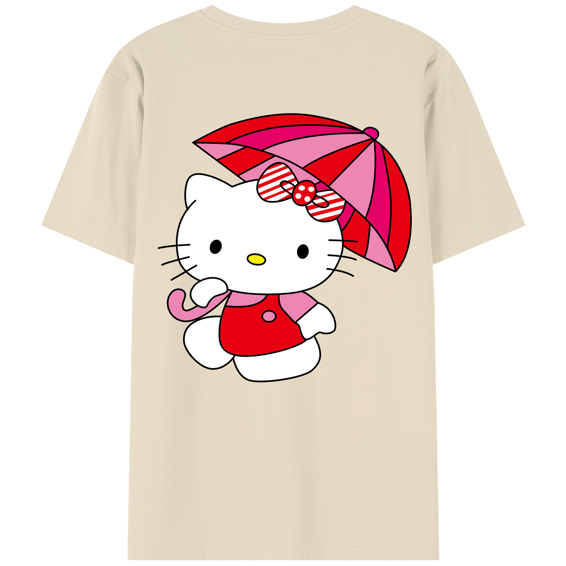 （画像用） Hello Kitty ハローキティ 綿100％半袖Tシャツ（背面プリント）