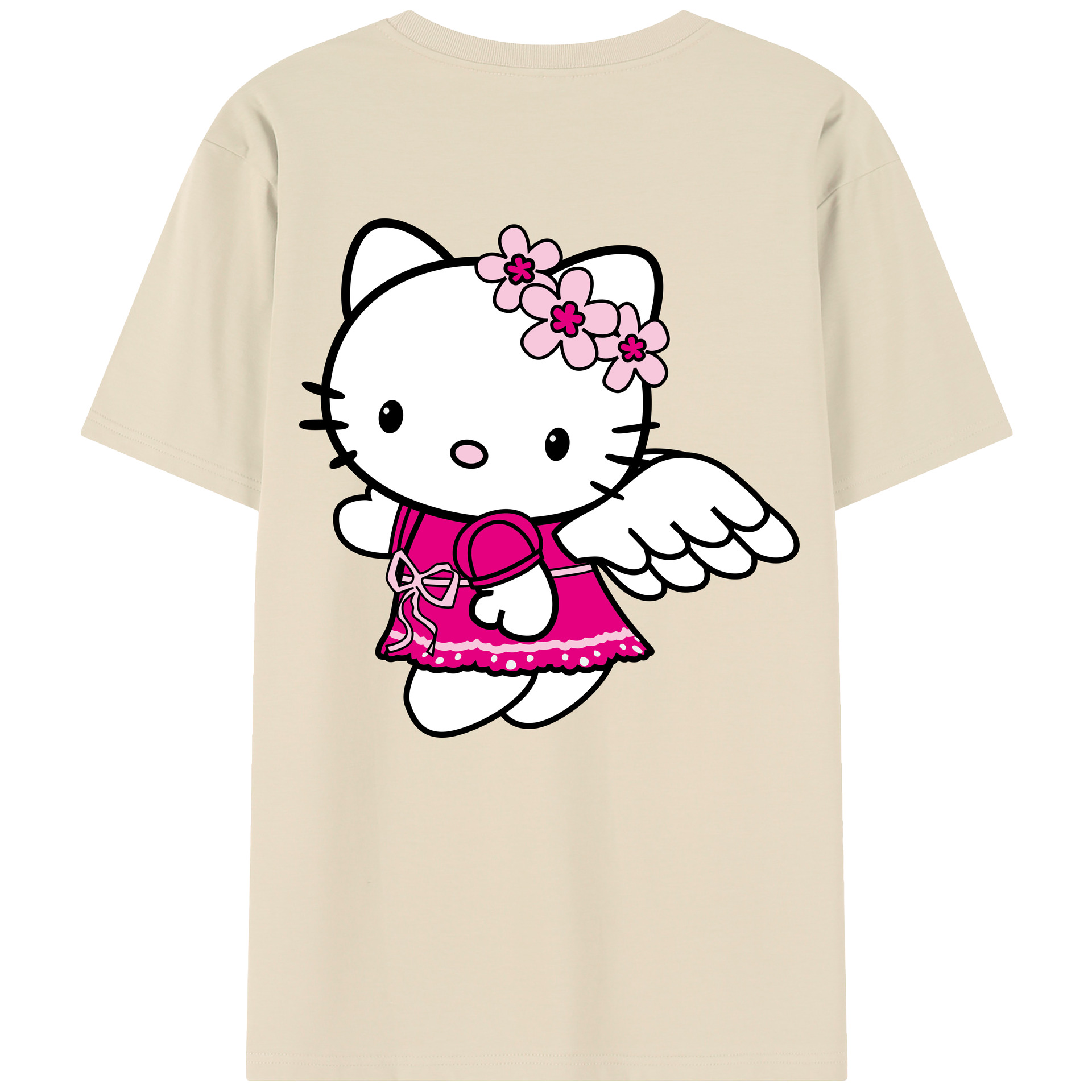 （画像用） Hello Kitty ハローキティ 綿100％半袖Tシャツ（背面プリント）