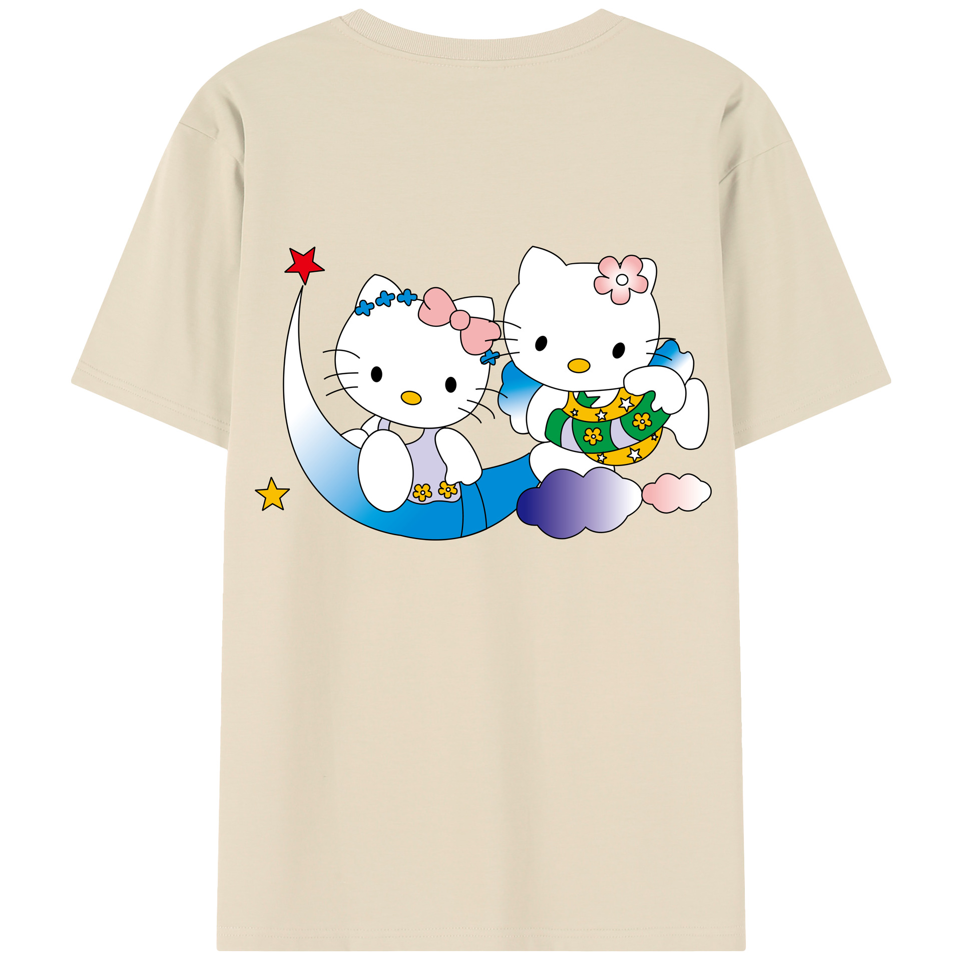 （画像用） Hello Kitty ハローキティ 綿100％半袖Tシャツ（背面プリント）